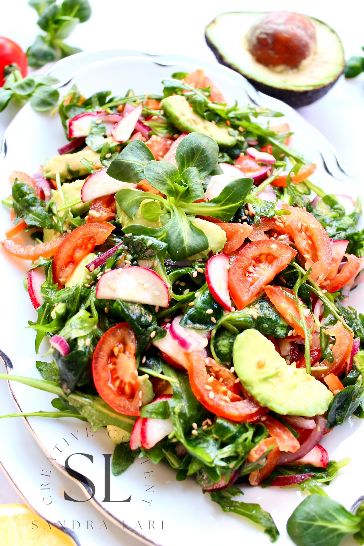 Spring Arugula & Avocado Salad - Set 3 of 3