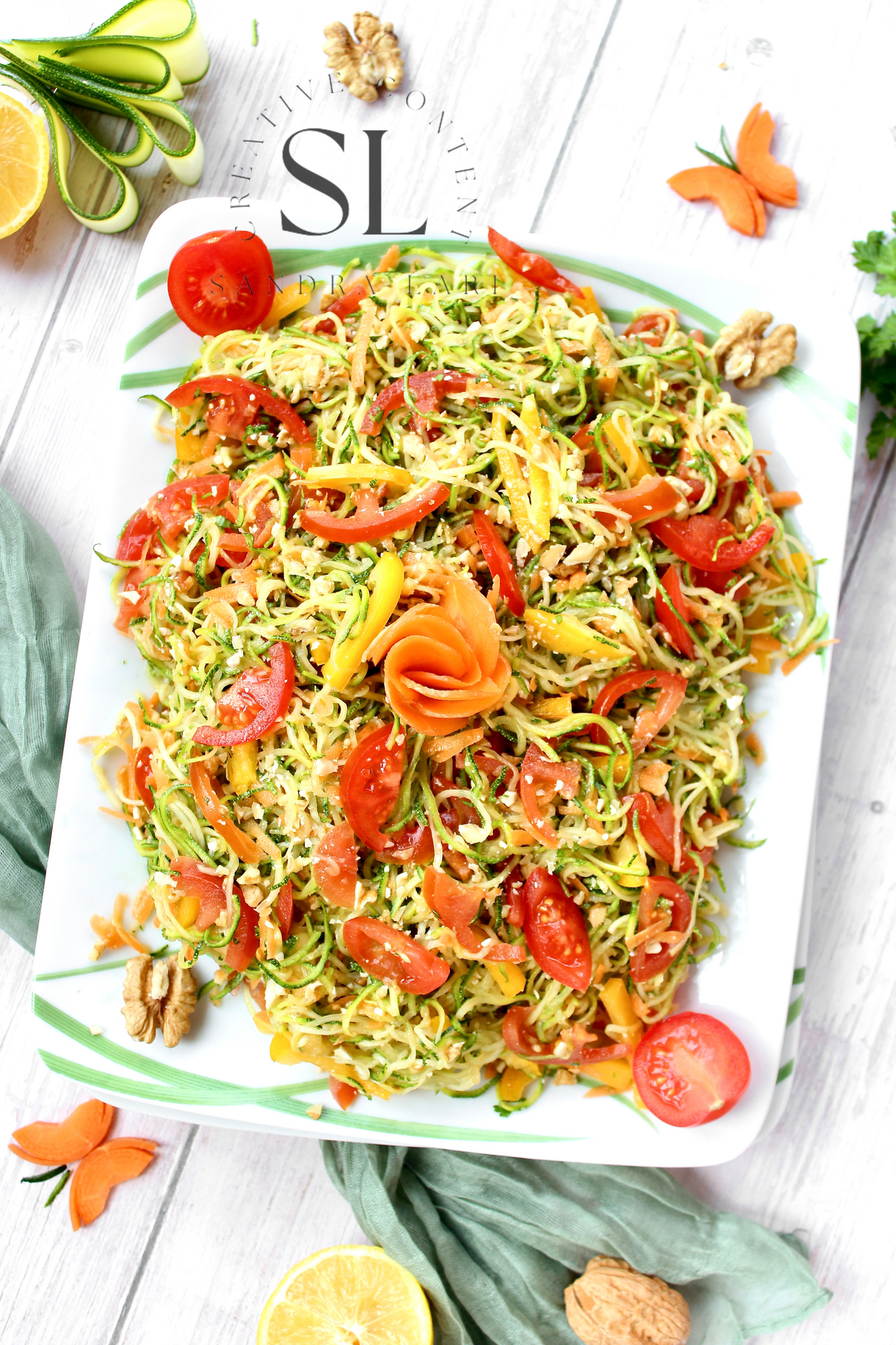 Raw Zucchini Spaghetti Salad - Set 2 of 3