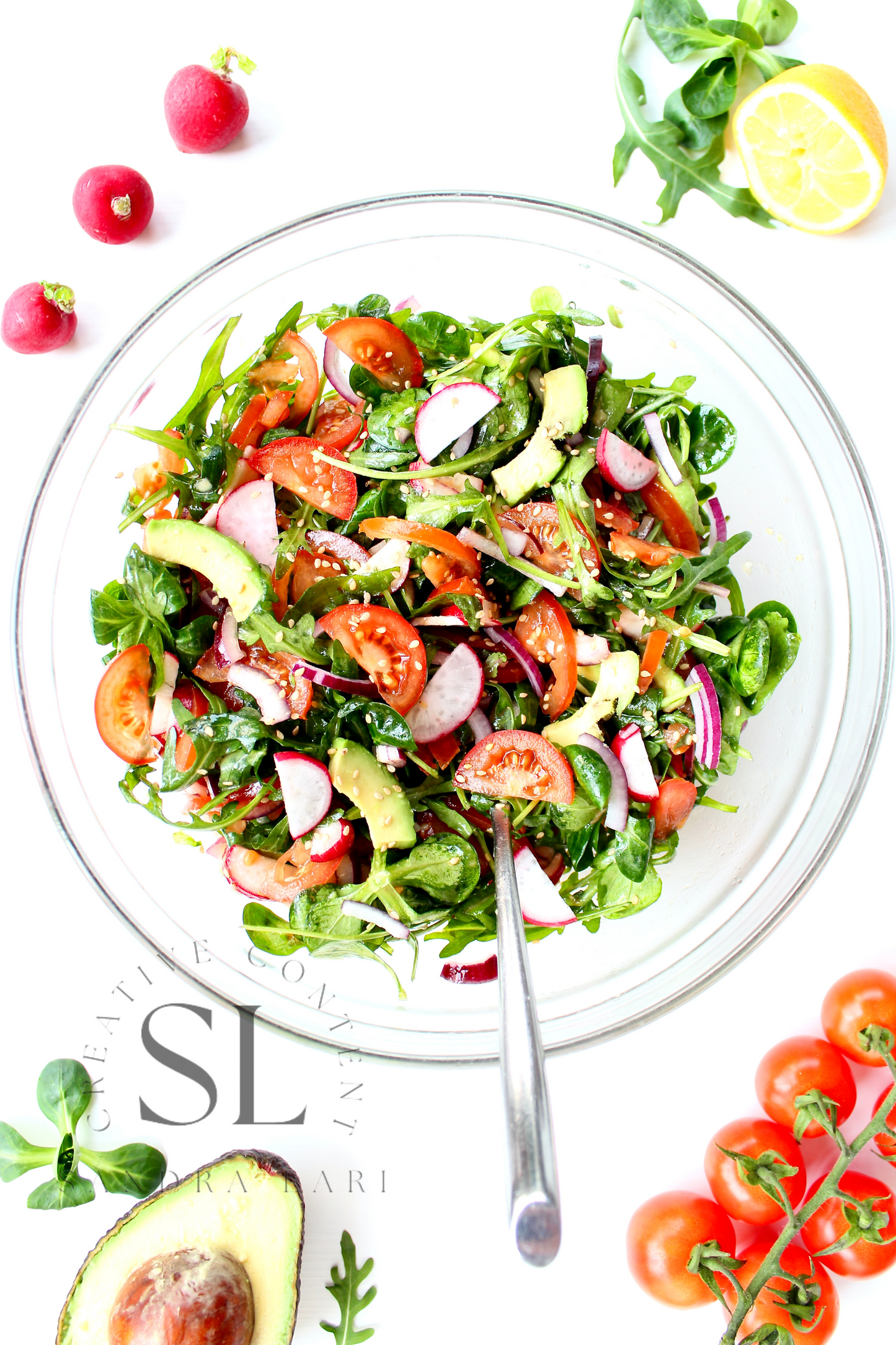 Spring Arugula & Avocado Salad - Set 3 of 3