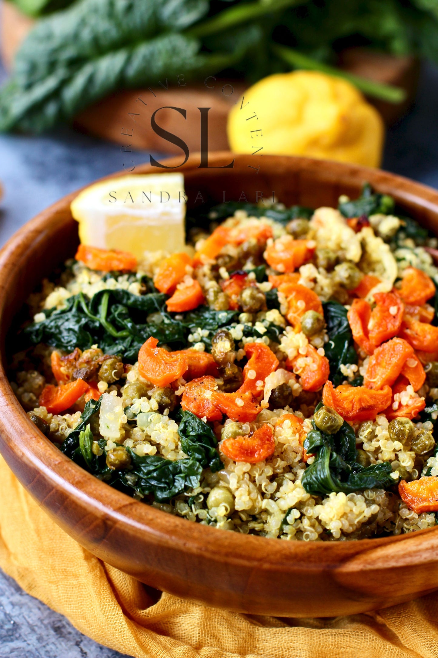 Vegan Roasted Veggies Quinoa Salad with Spinach - Set 1 of 3