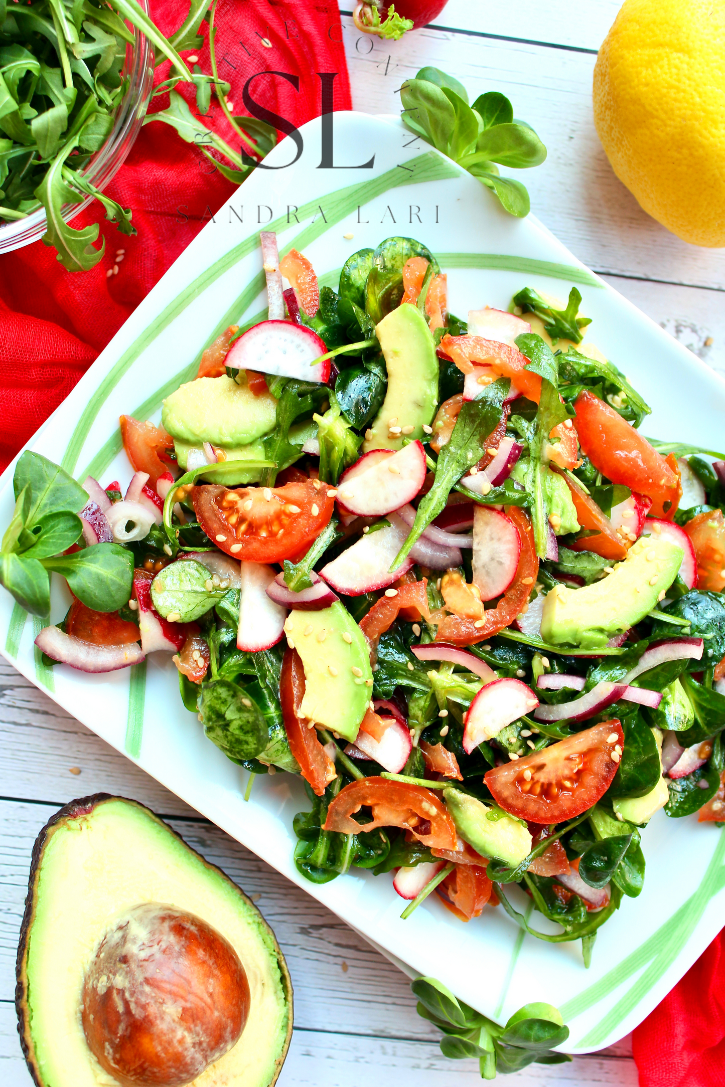Spring Arugula & Avocado Salad - Set 2 of 3