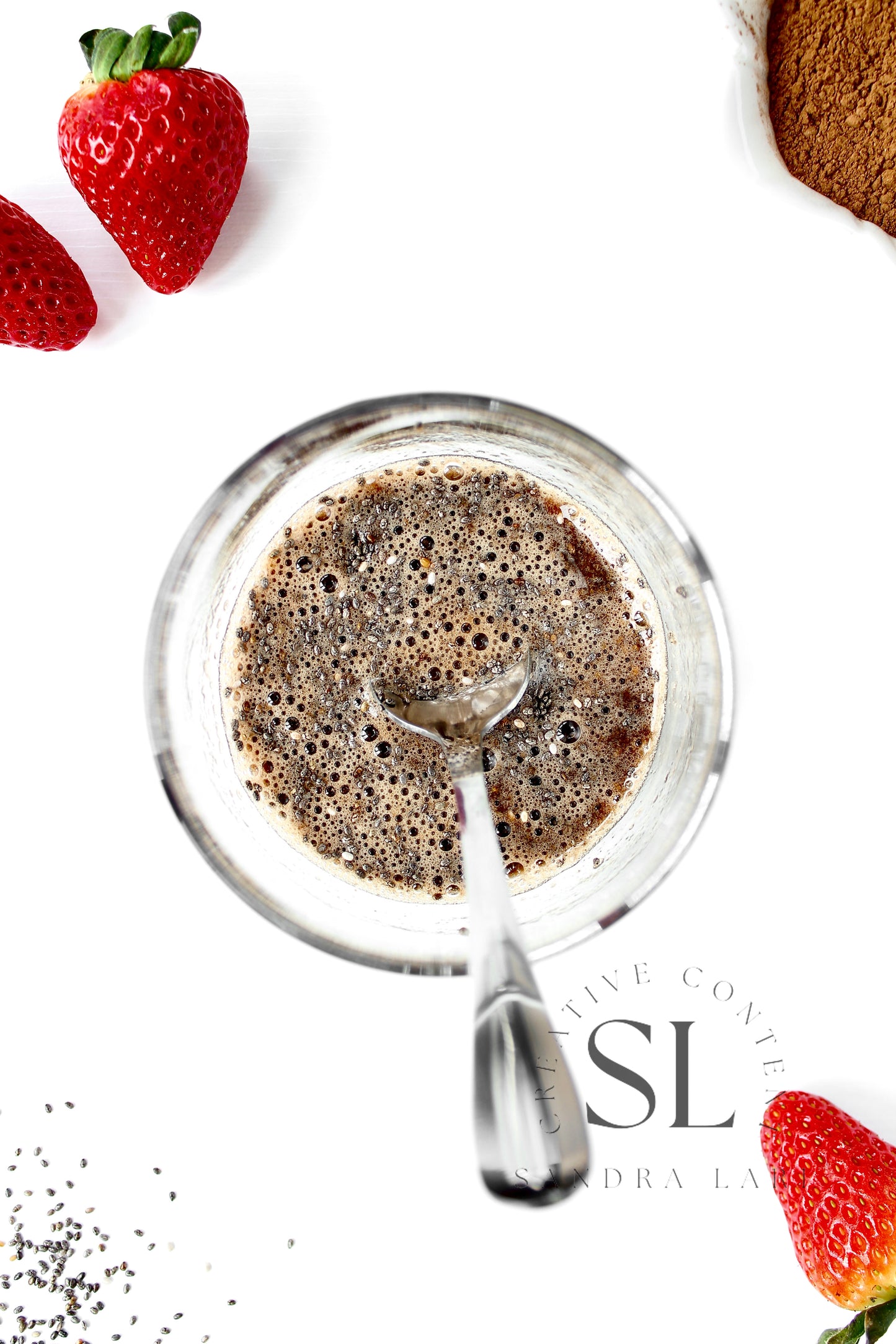 Raw Strawberry & Carob Chia Pudding - Set 3 of 3