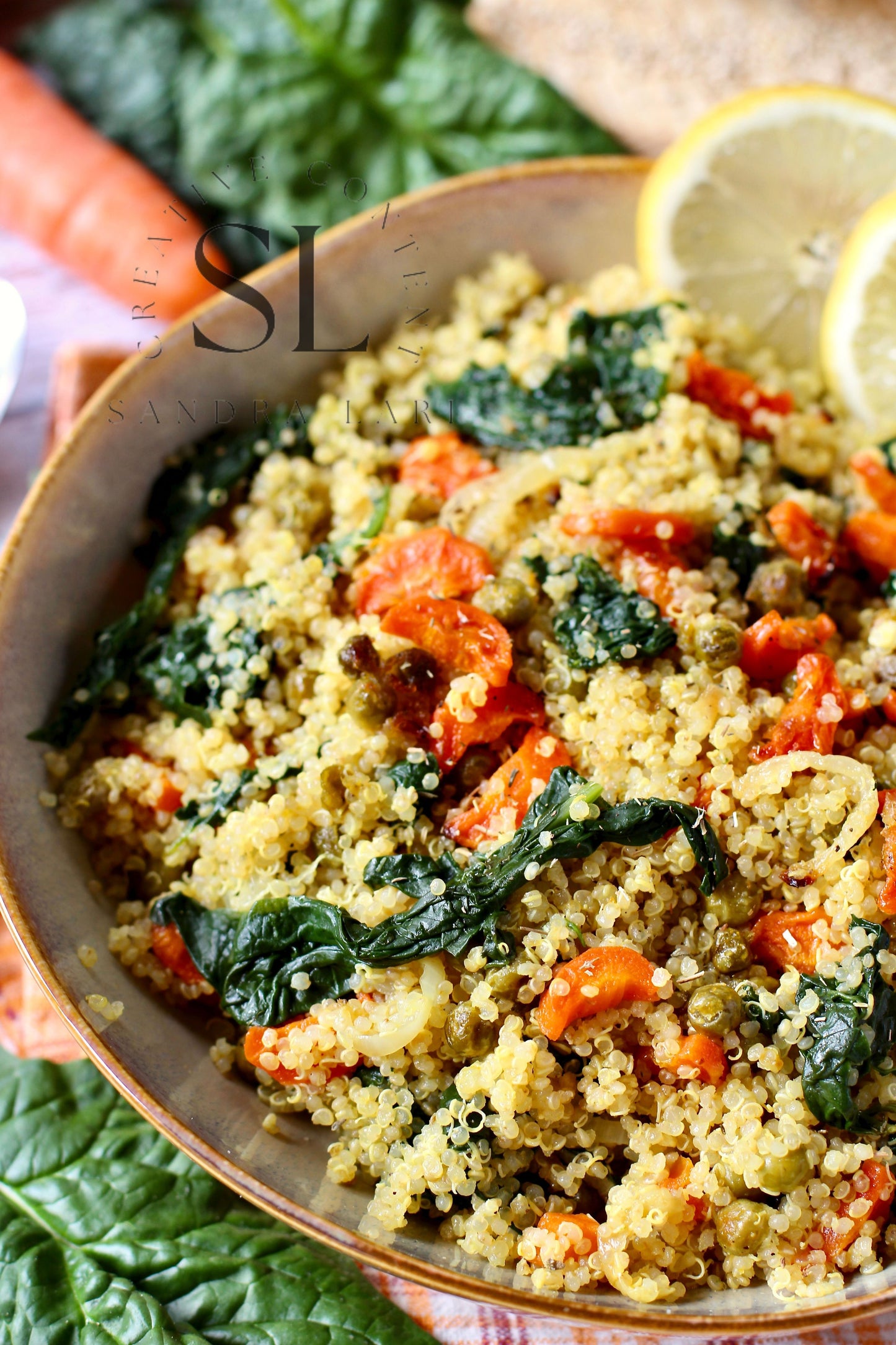 Vegan Roasted Veggies Quinoa Salad with Spinach - Set 2 of 3