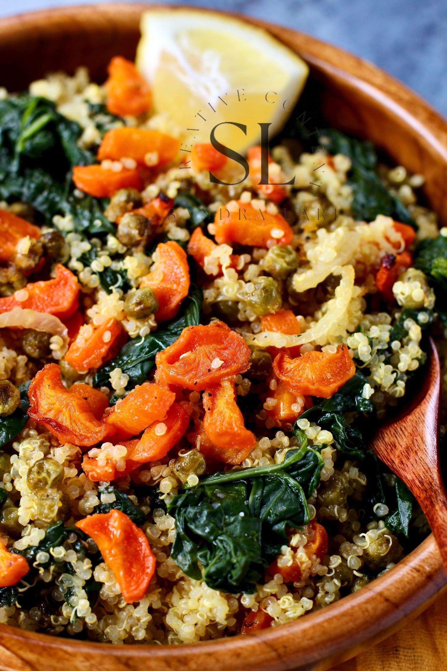 Vegan Roasted Veggies Quinoa Salad with Spinach - Set 1 of 3