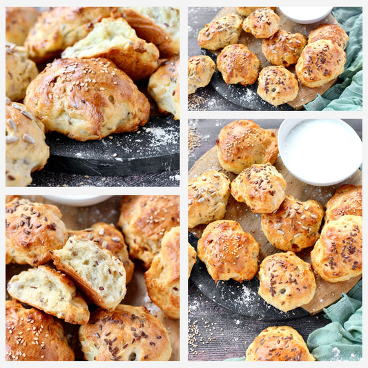 Rustic No Yeast Bread Mini Rolls - Set 2 of 4