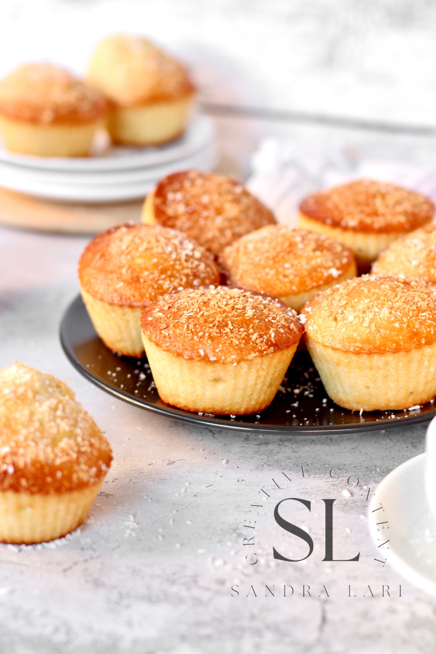 Eggless Coconut Muffins (No Yeast) - Set 2 of 4