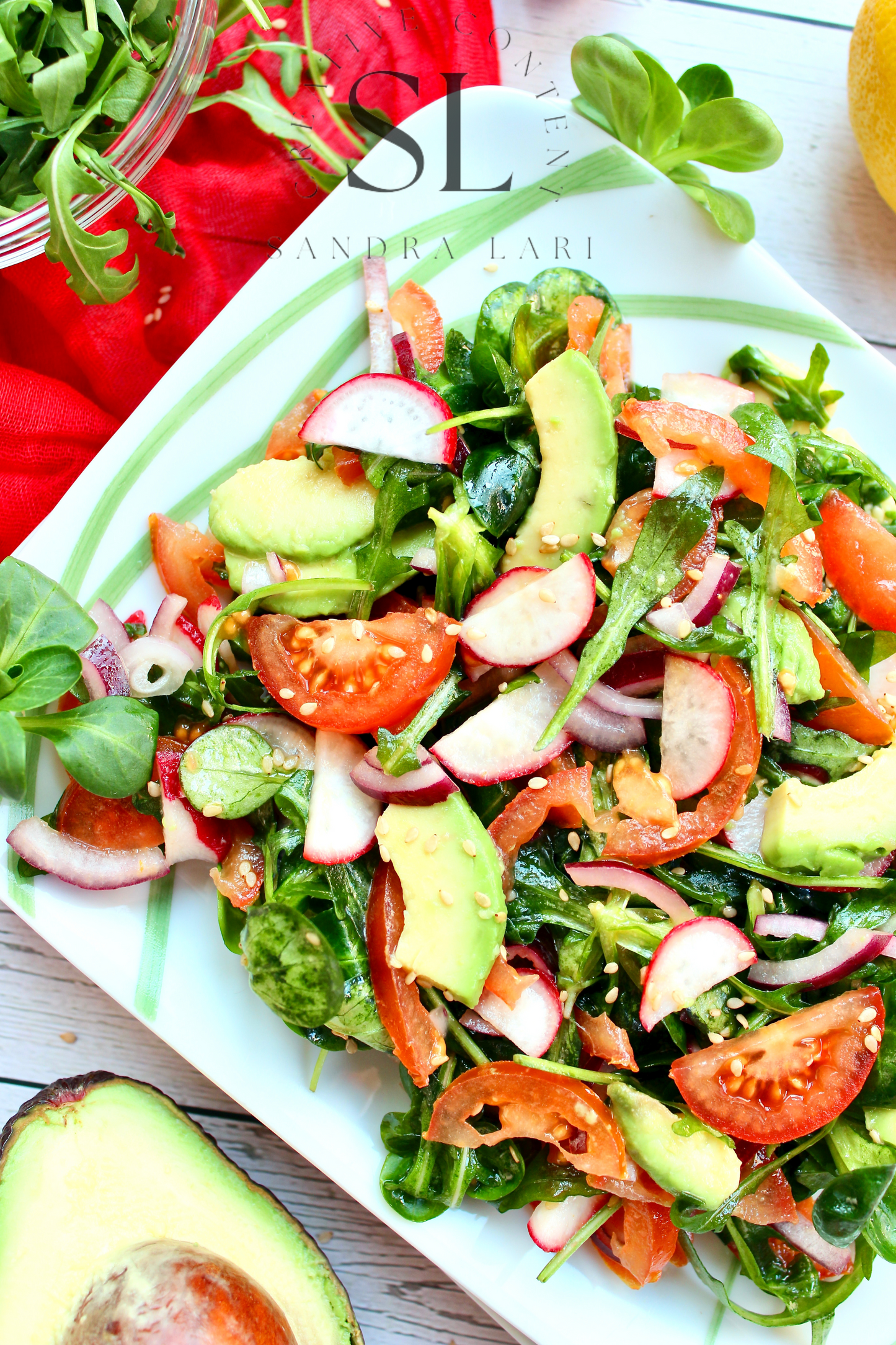 Spring Arugula & Avocado Salad - Set 2 of 3