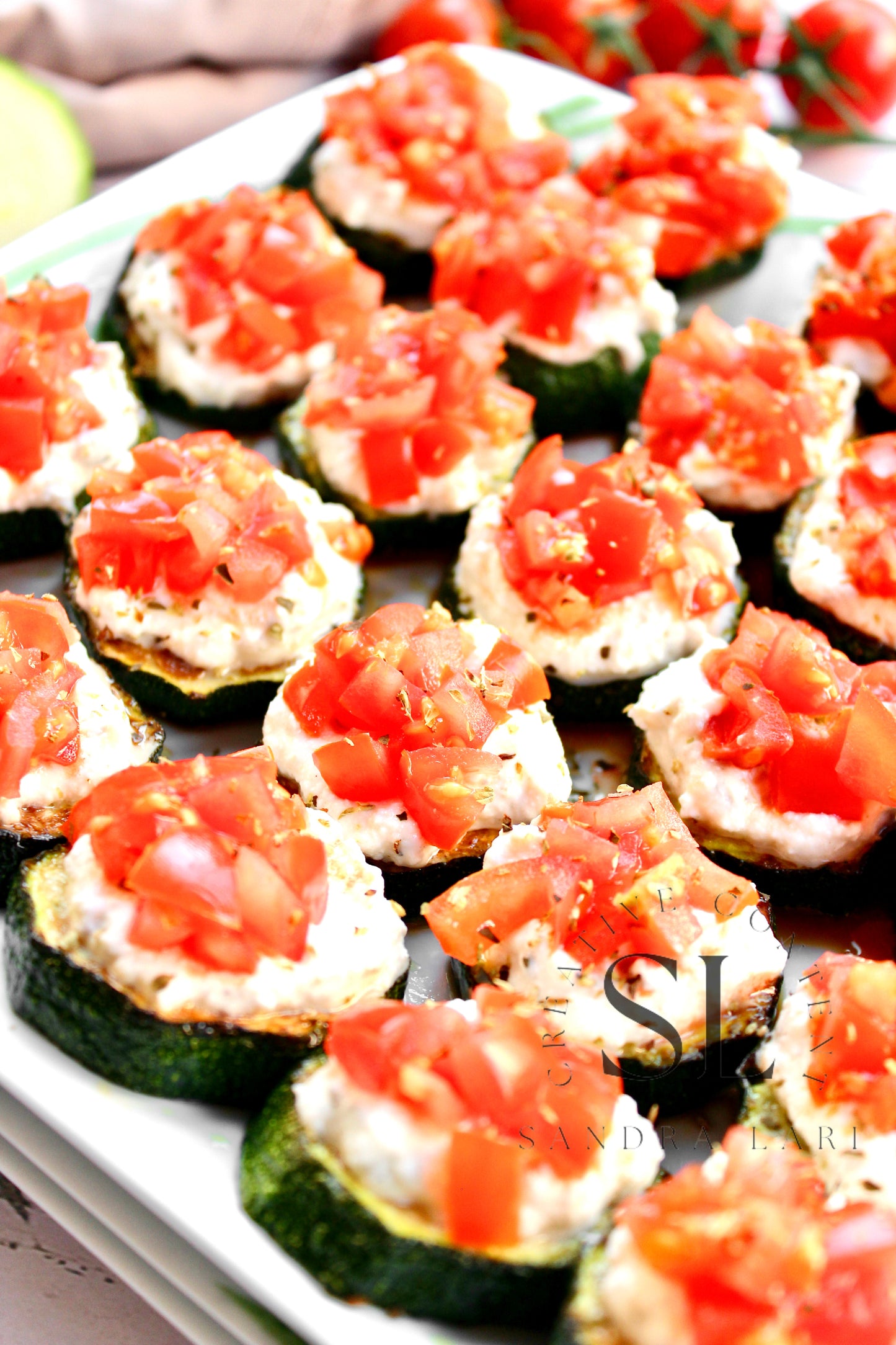 Zucchini Bites with Ricotta Cheese & Tomatoes - Exclusive