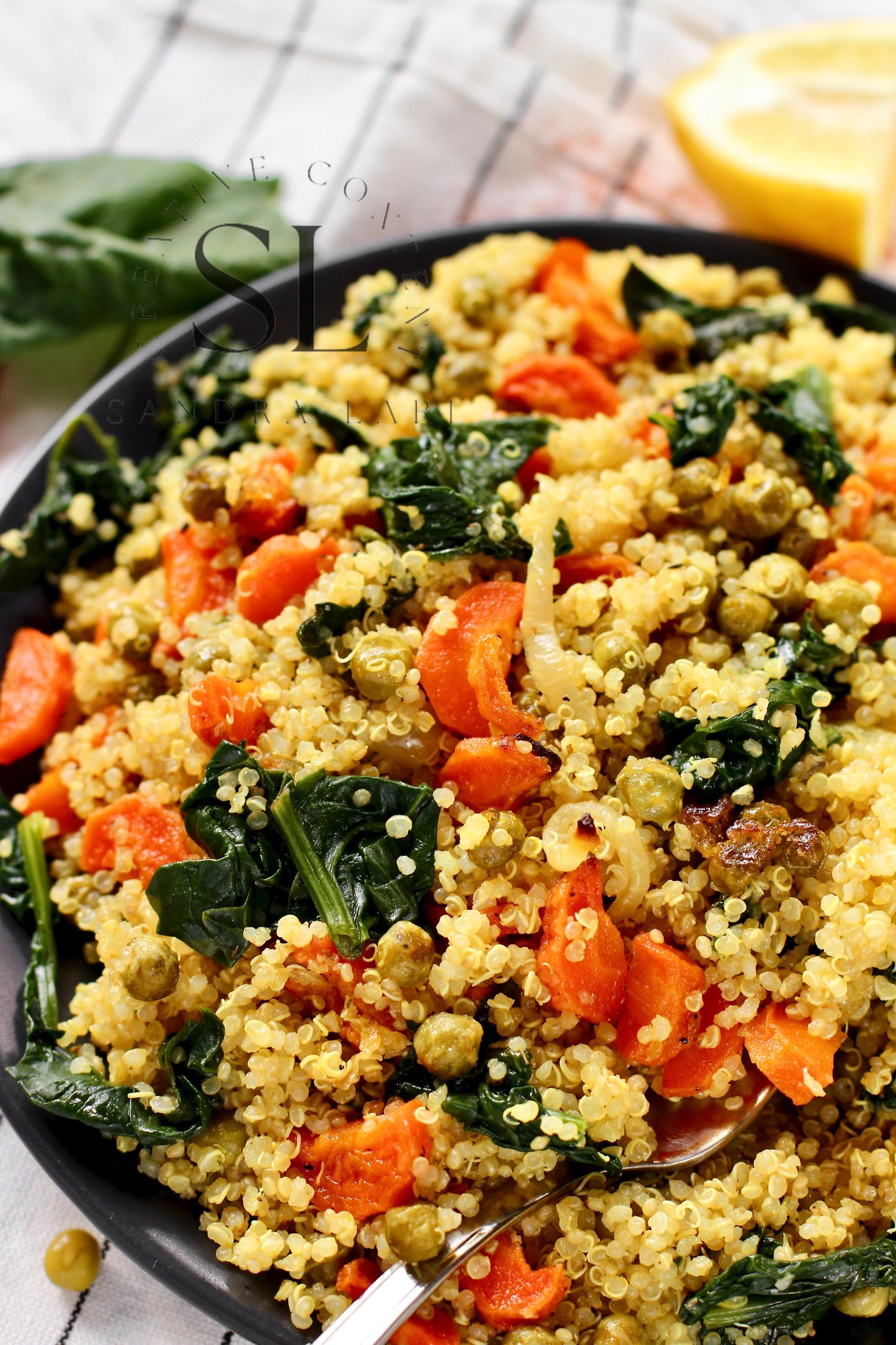 Vegan Roasted Veggies Quinoa Salad with Spinach - Set 3 of 3