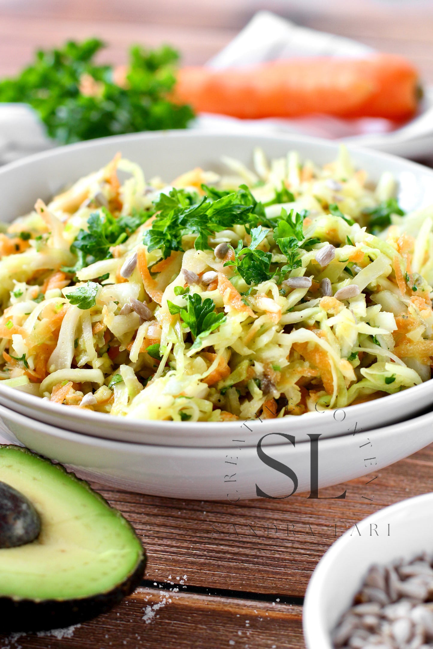 Creamy Avocado & Garlic Coleslaw - Set 4 of 4