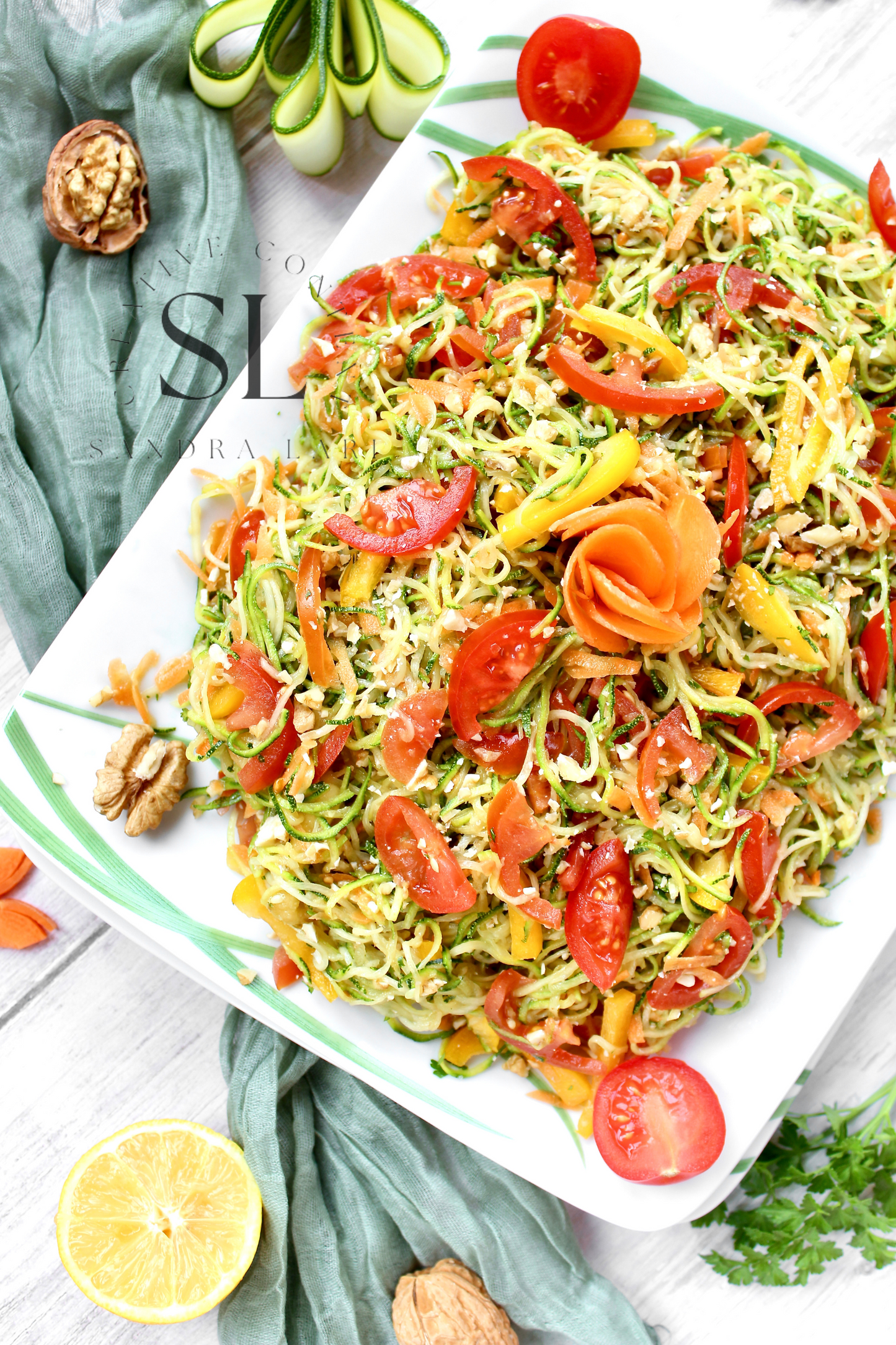 Raw Zucchini Spaghetti Salad - Set 2 of 3