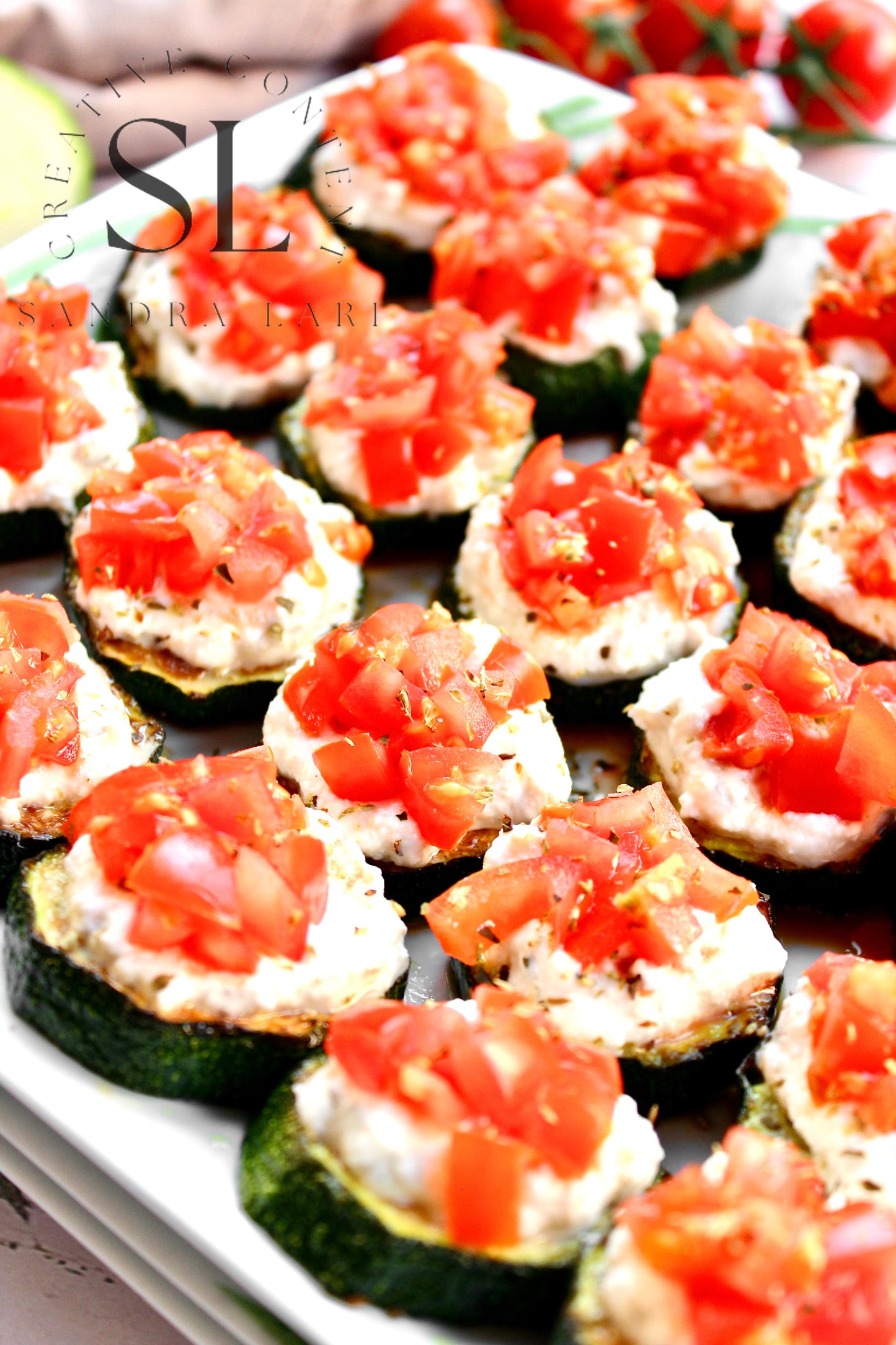 Zucchini Bites with Ricotta Cheese & Tomatoes - Set 1 of 3