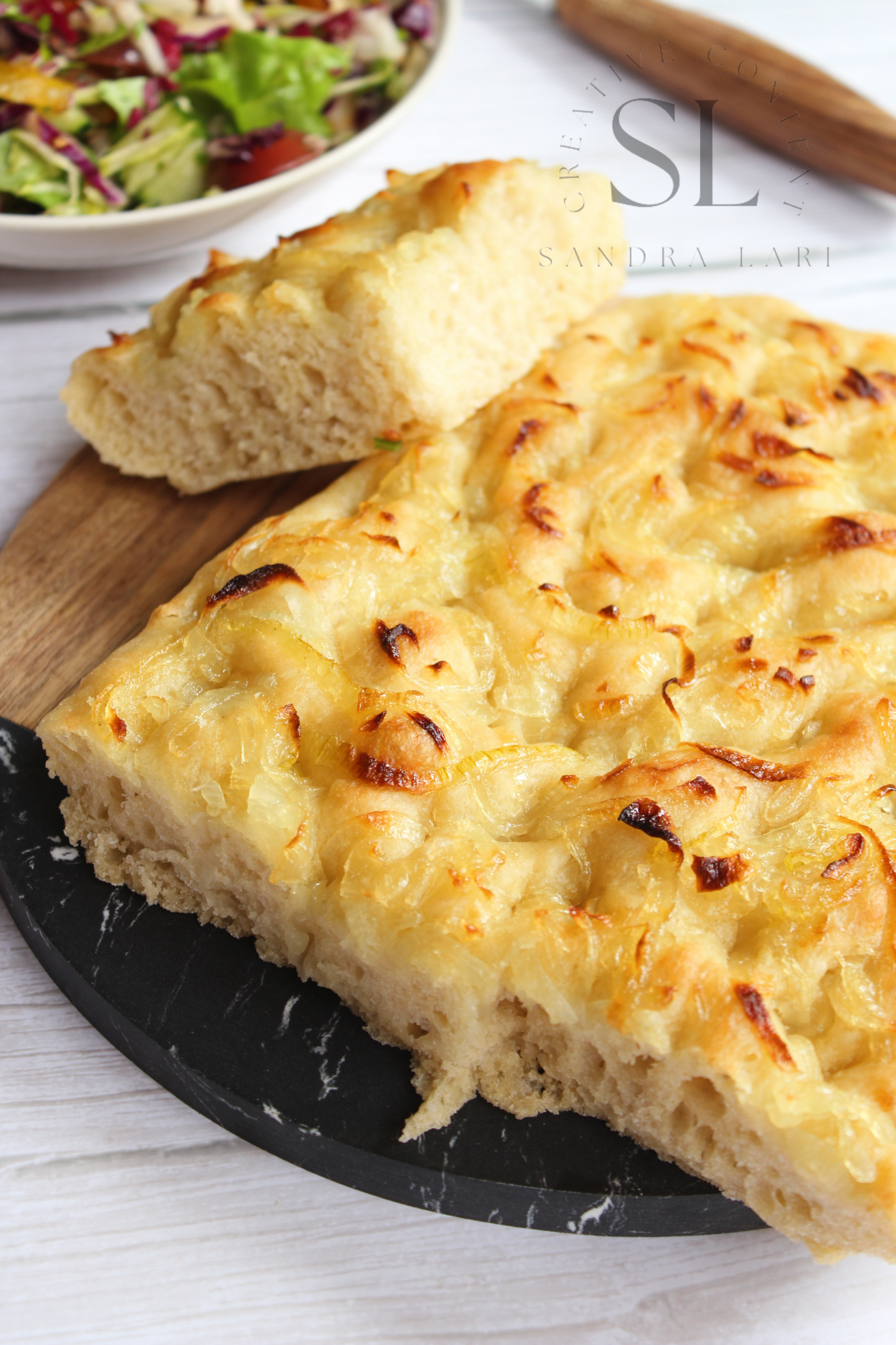 Easy Sourdough Focaccia with Caramelized Onions Set 3 of 3