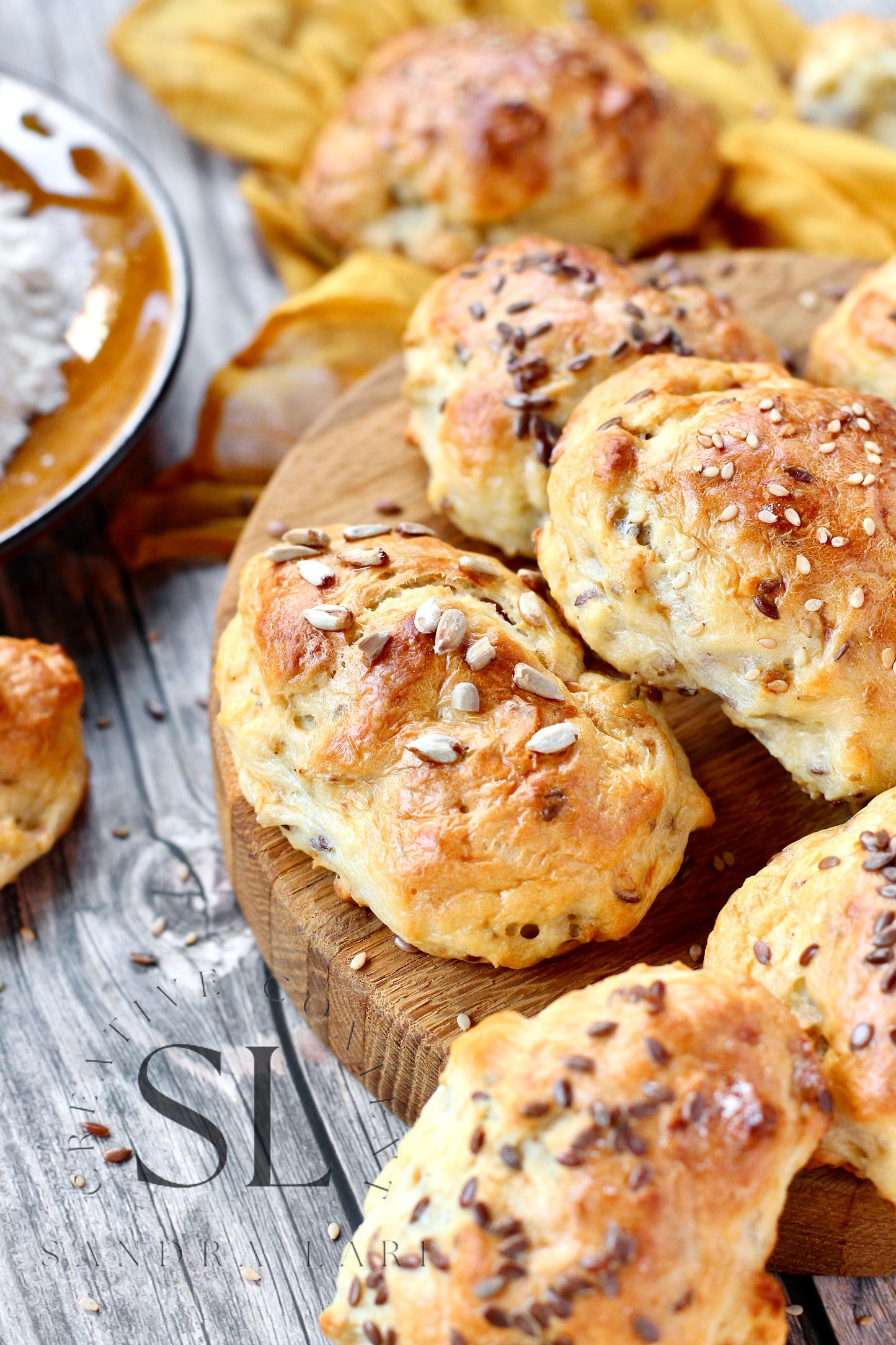Rustic No Yeast Bread Mini Rolls - Set 4 of 4