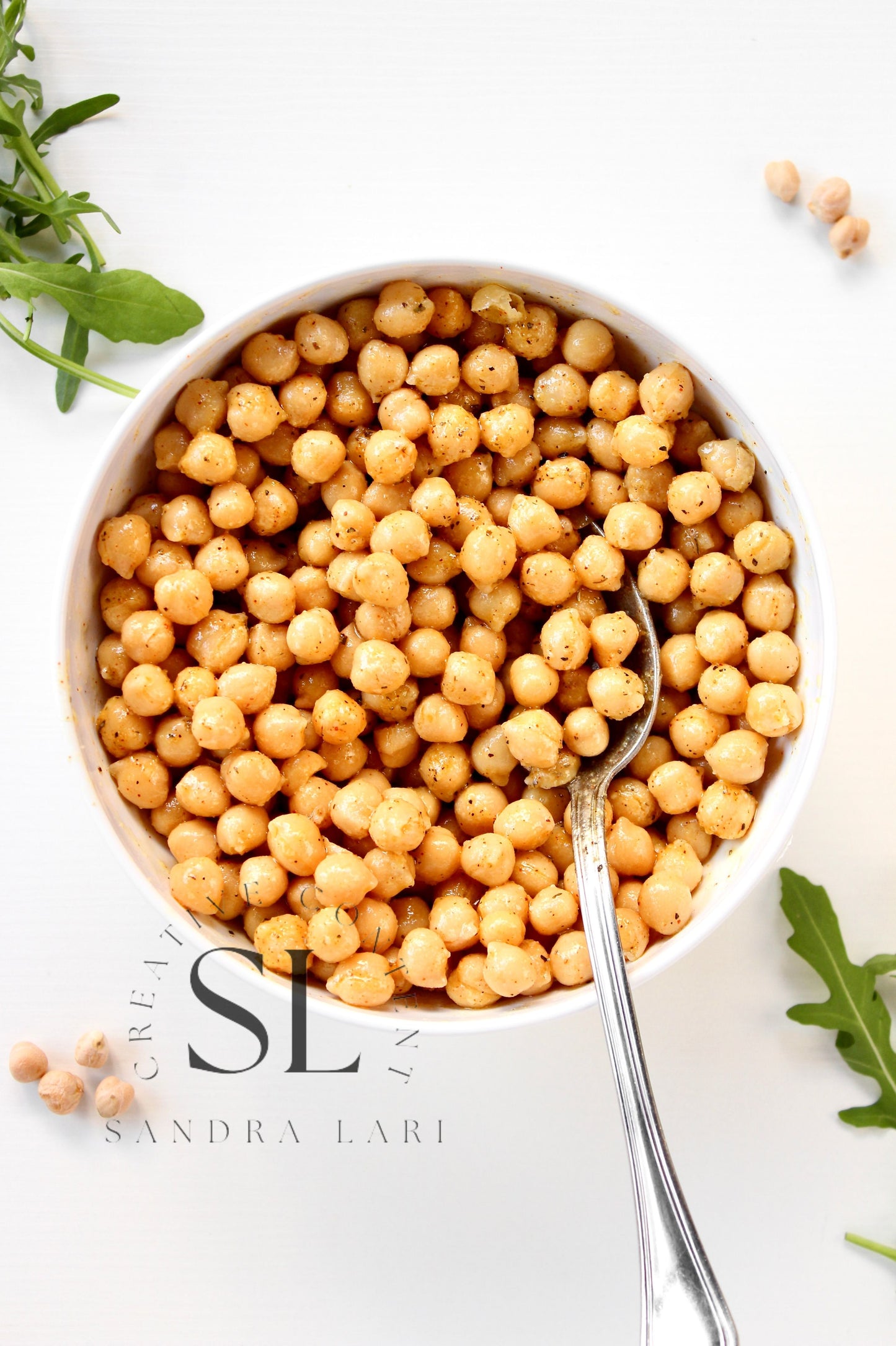 Caprese Arugula Salad with Roasted Chickpeas - Set 2 of 4