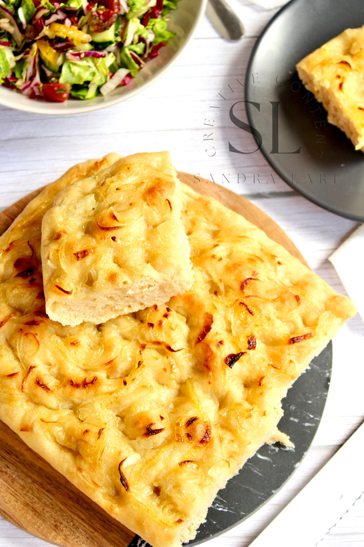 Easy Sourdough Focaccia with Caramelized Onions Set 3 of 3