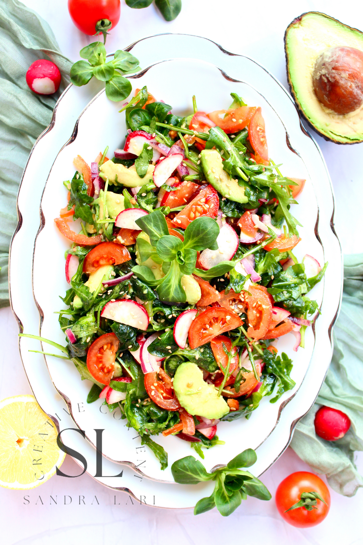Spring Arugula & Avocado Salad - Set 3 of 3
