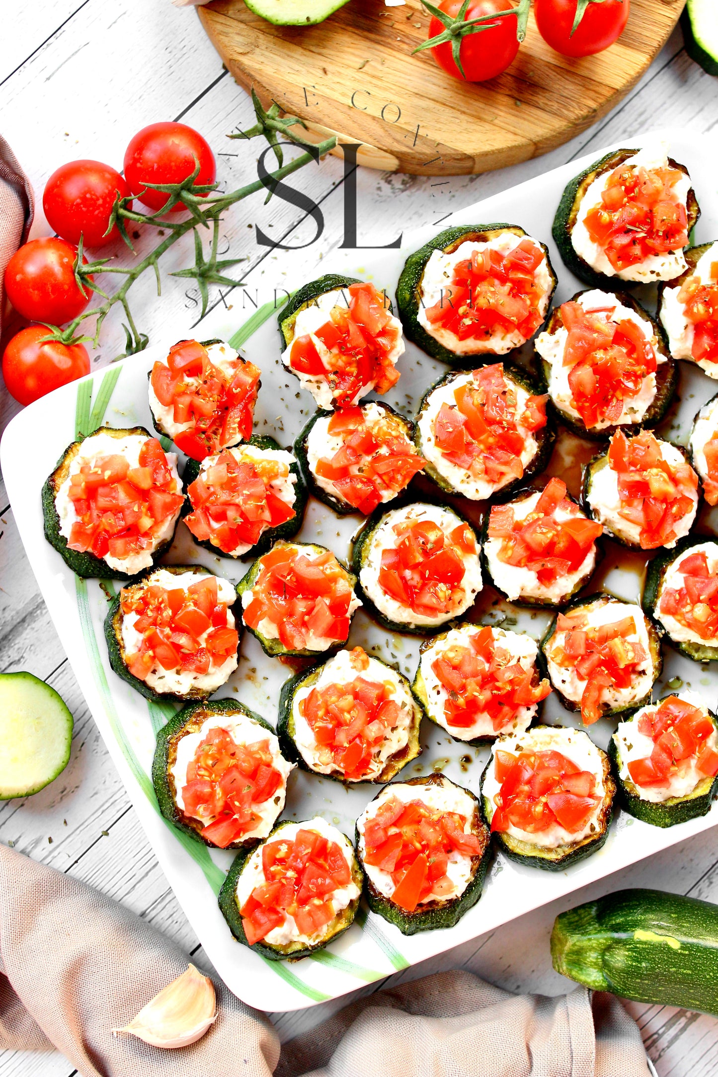 Zucchini Bites with Ricotta Cheese & Tomatoes - Set 1 of 3