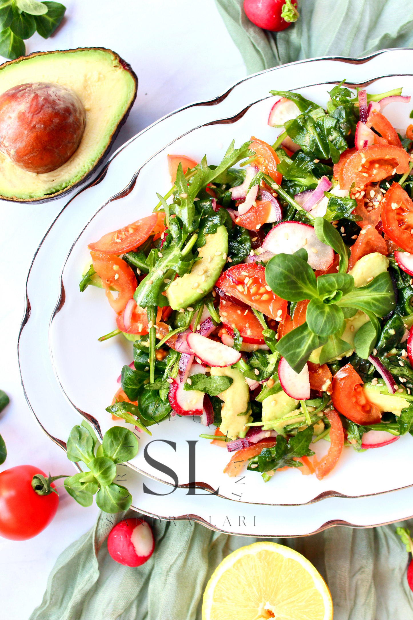 Spring Arugula & Avocado Salad - Set 3 of 3