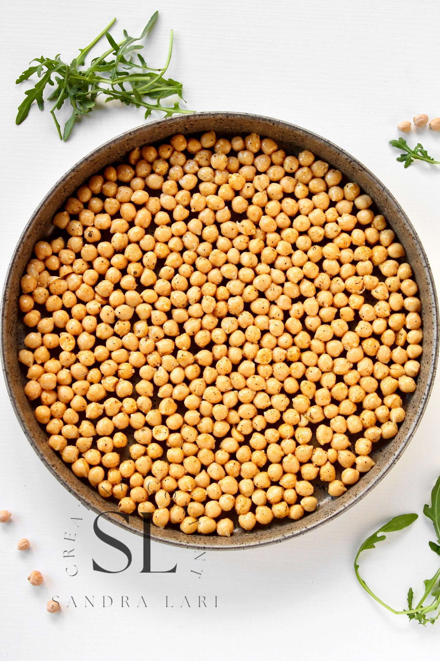 Caprese Arugula Salad with Roasted Chickpeas - Set 3 of 4