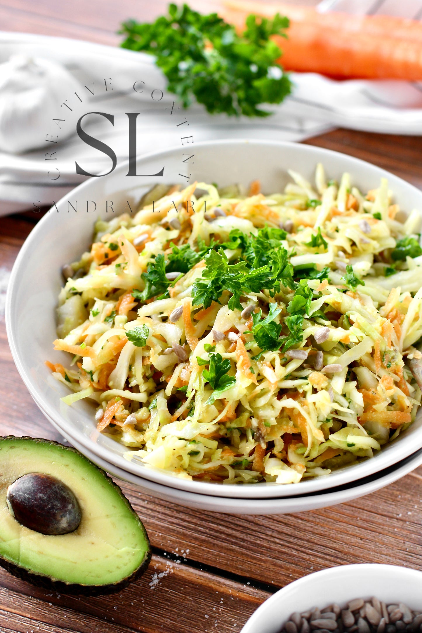 Creamy Avocado & Garlic Coleslaw - Set 4 of 4