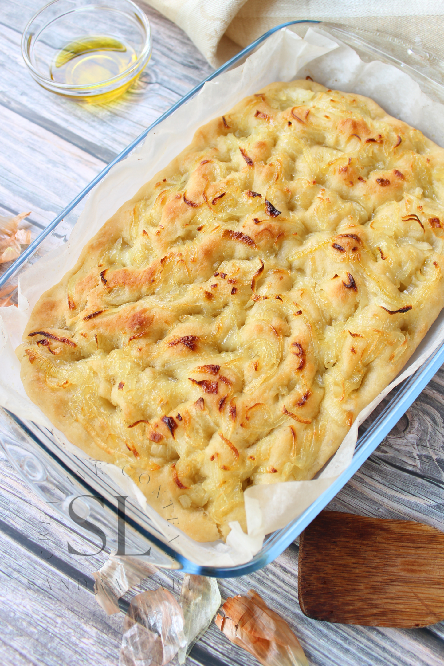 Easy Sourdough Focaccia with Caramelized Onions Set 1 of 3