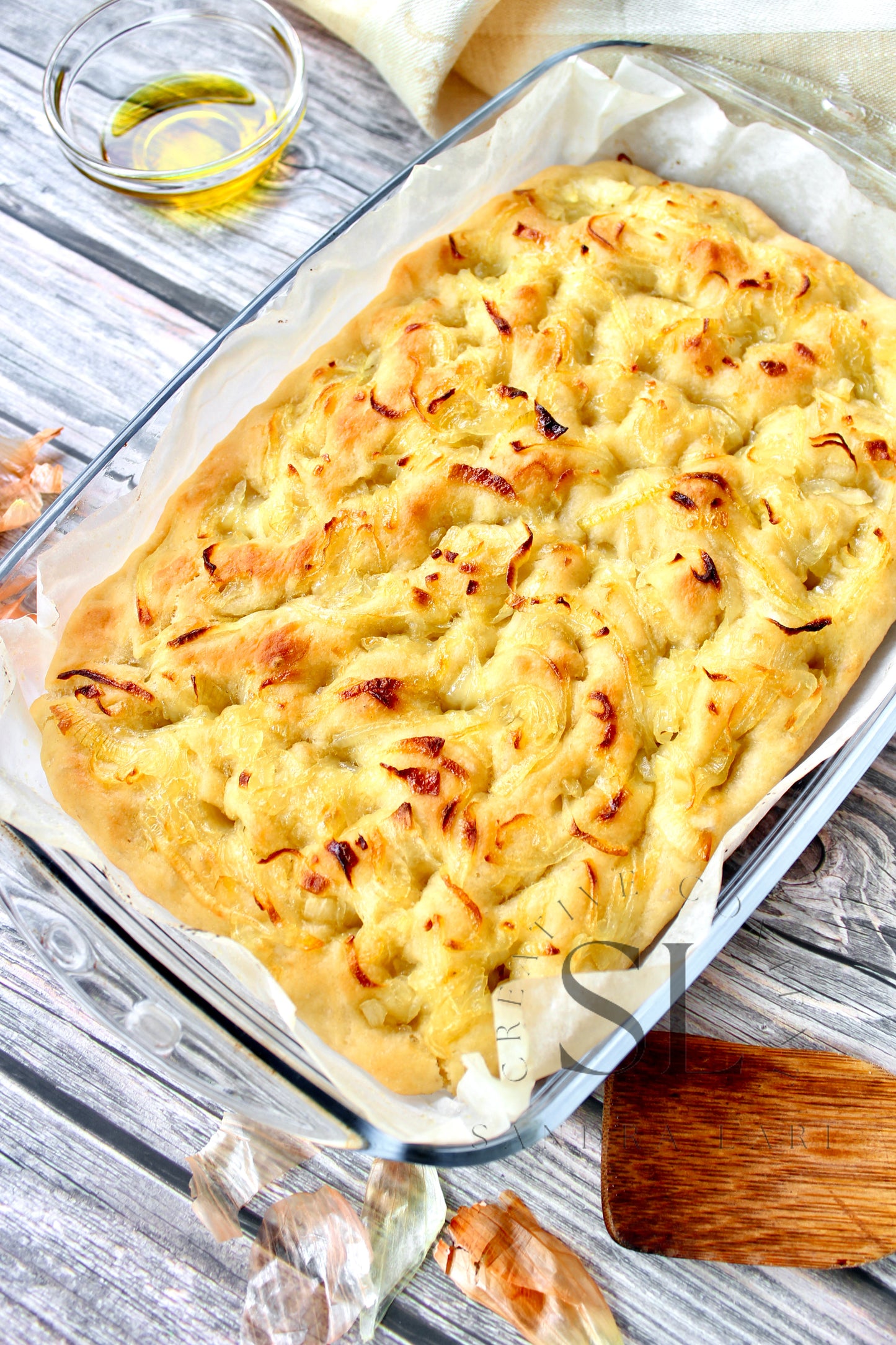 Easy Sourdough Focaccia with Caramelized Onions Set 1 of 3