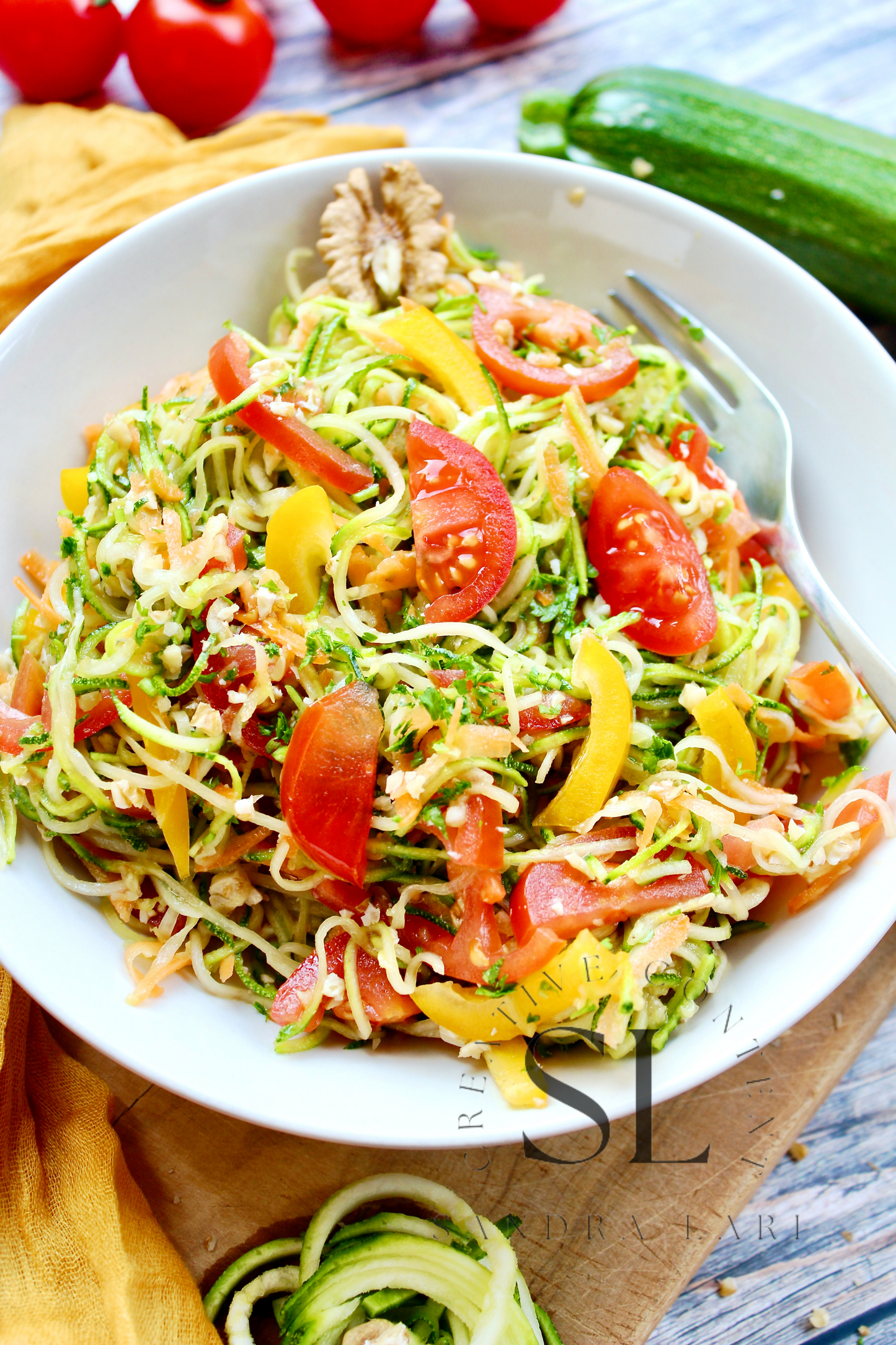 Raw Zucchini Spaghetti Salad - Set 1 of 3
