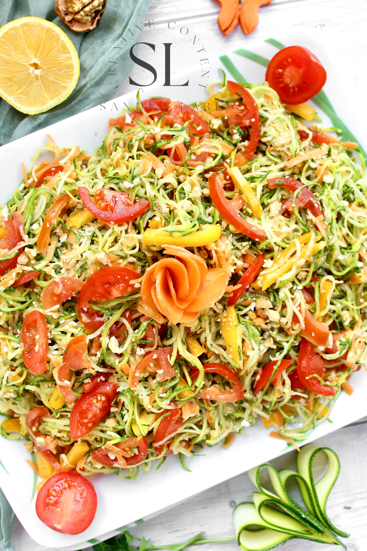 Raw Zucchini Spaghetti Salad - Set 2 of 3