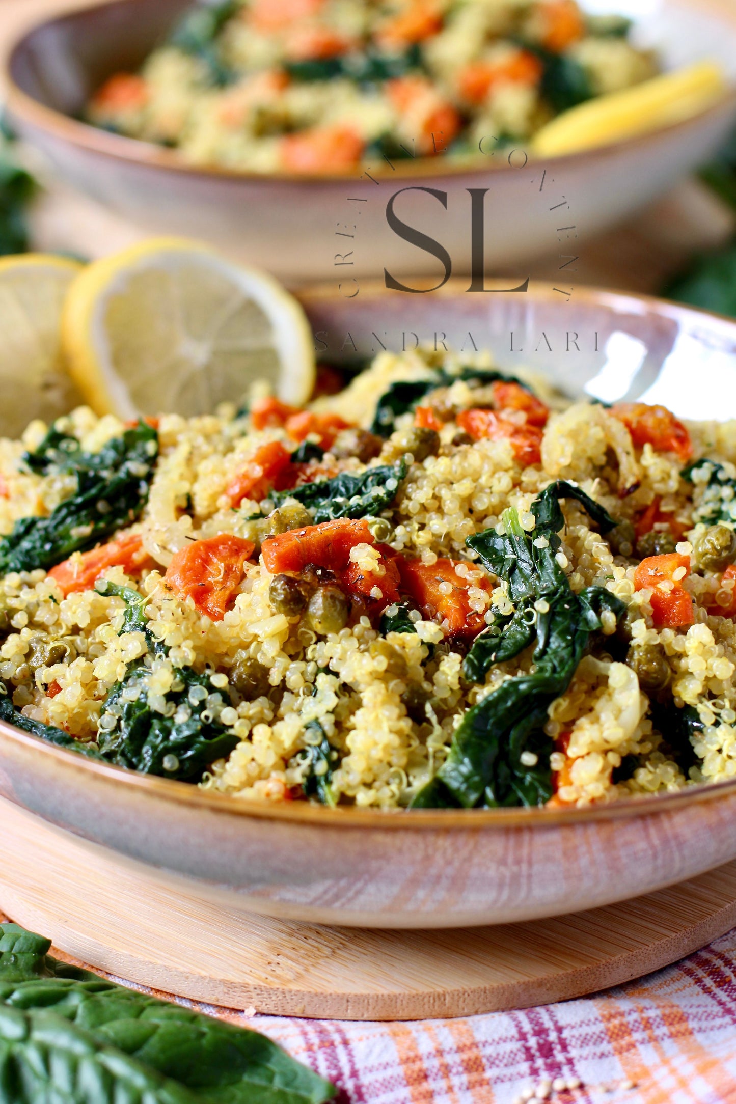 Vegan Roasted Veggies Quinoa Salad with Spinach - Set 2 of 3