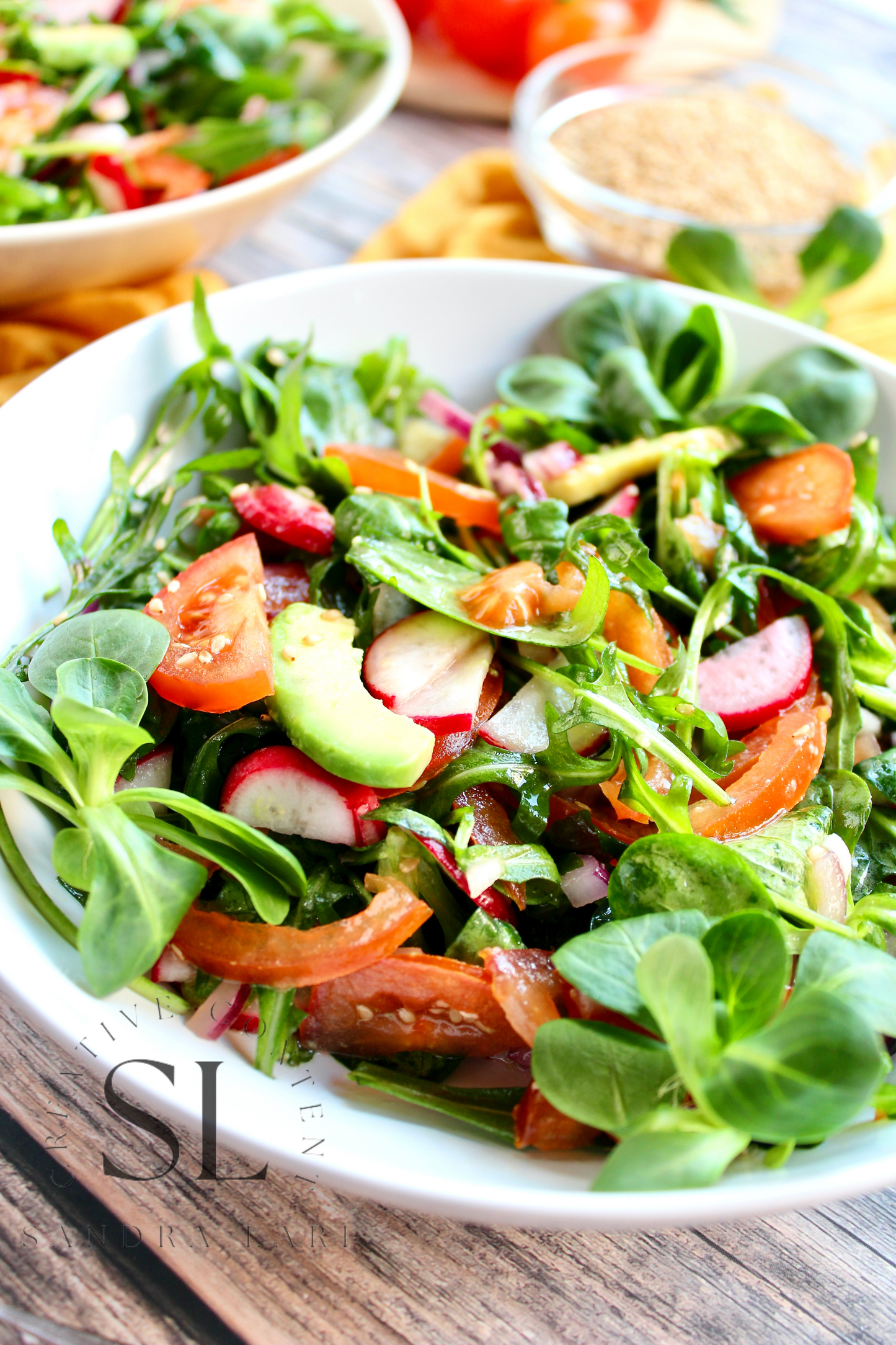 Spring Arugula & Avocado Salad - Set 1 of 3