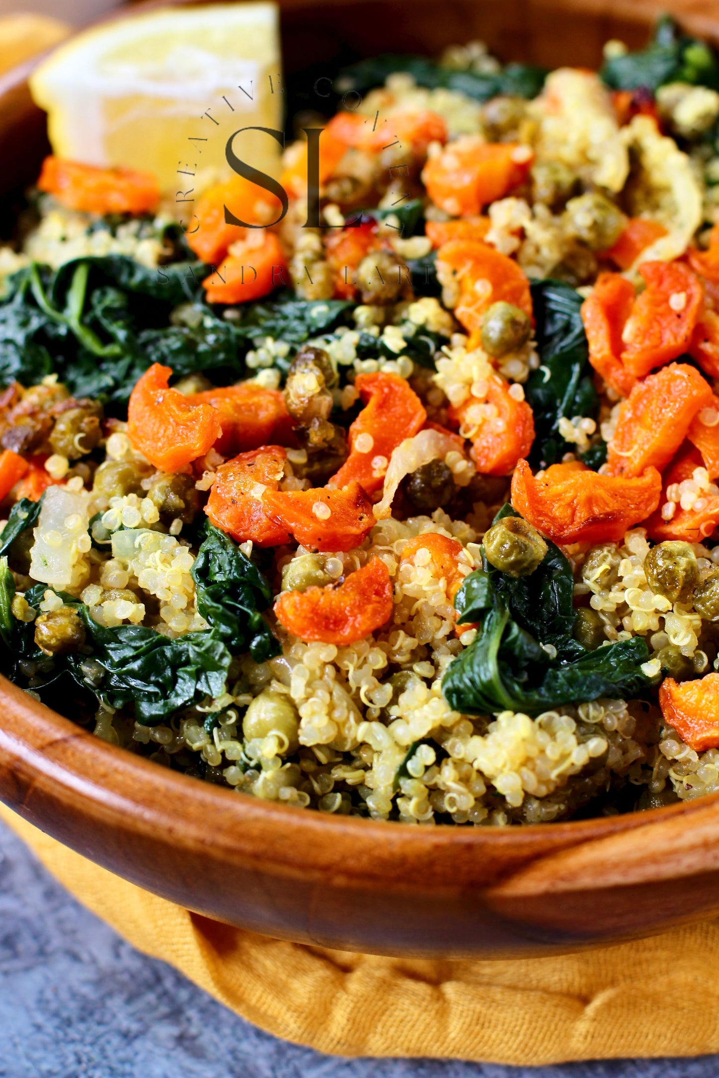 Vegan Roasted Veggies Quinoa Salad with Spinach - Set 1 of 3