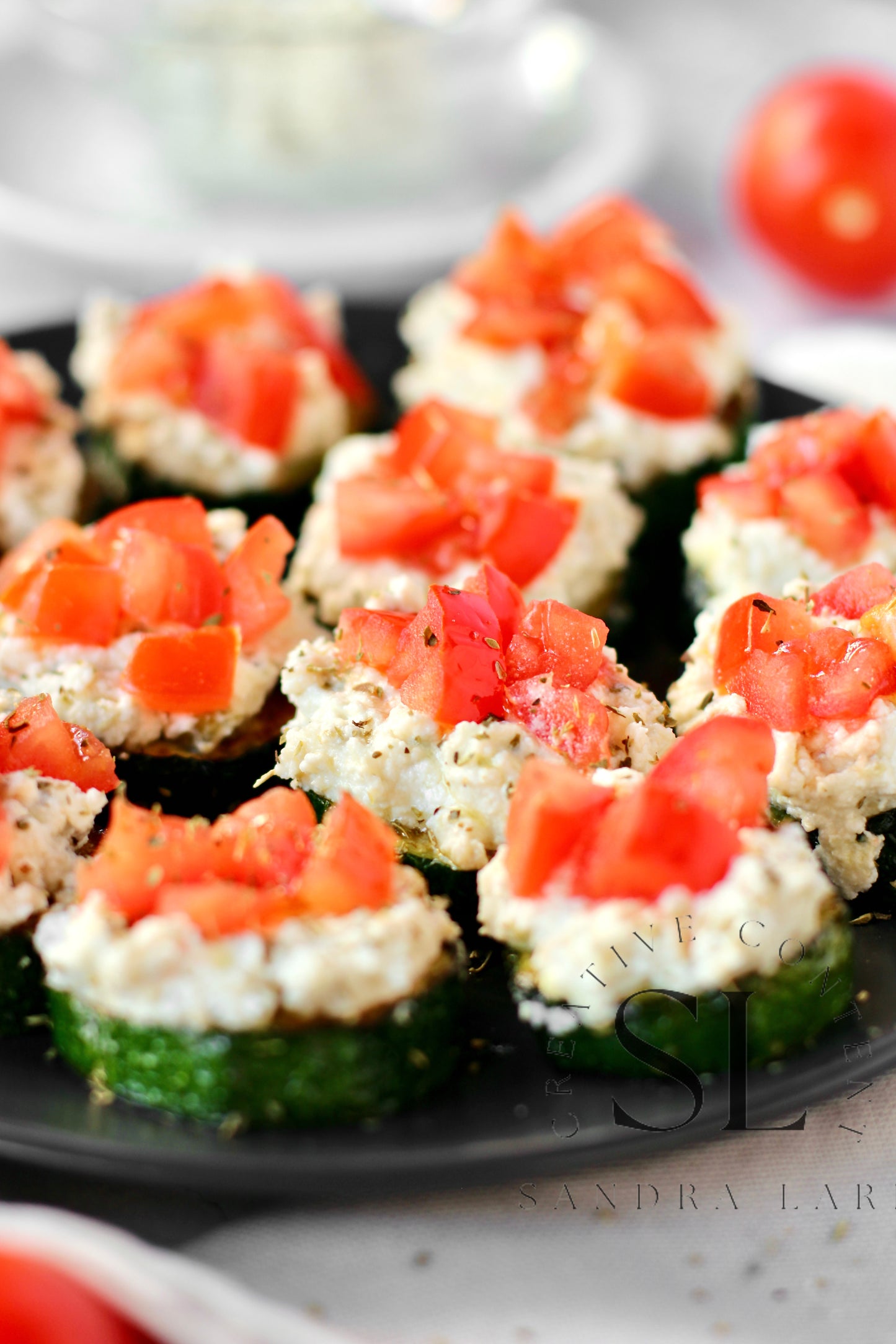Zucchini Bites with Ricotta Cheese & Tomatoes - Set 3 of 3