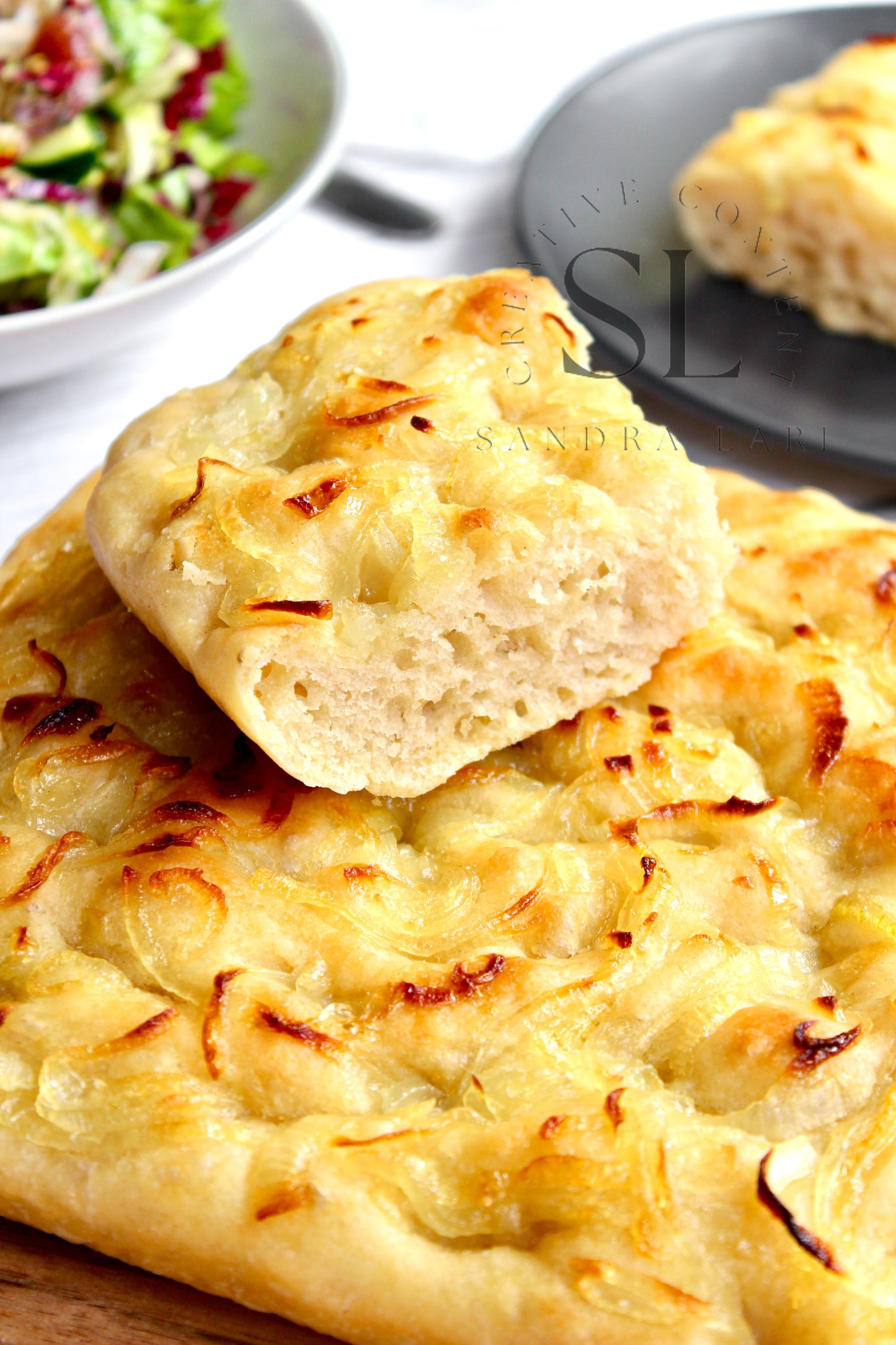 Easy Sourdough Focaccia with Caramelized Onions Set 3 of 3