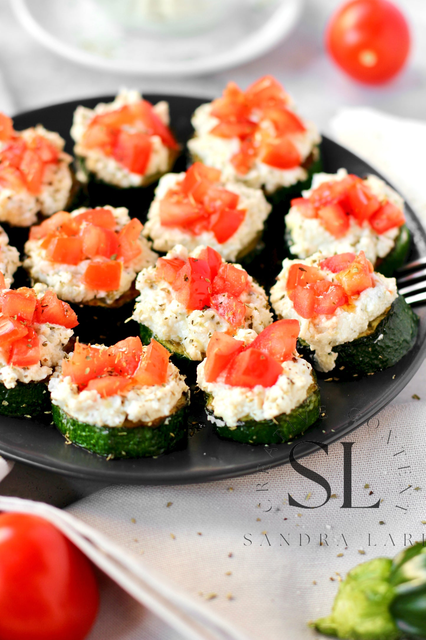 Zucchini Bites with Ricotta Cheese & Tomatoes - Set 3 of 3