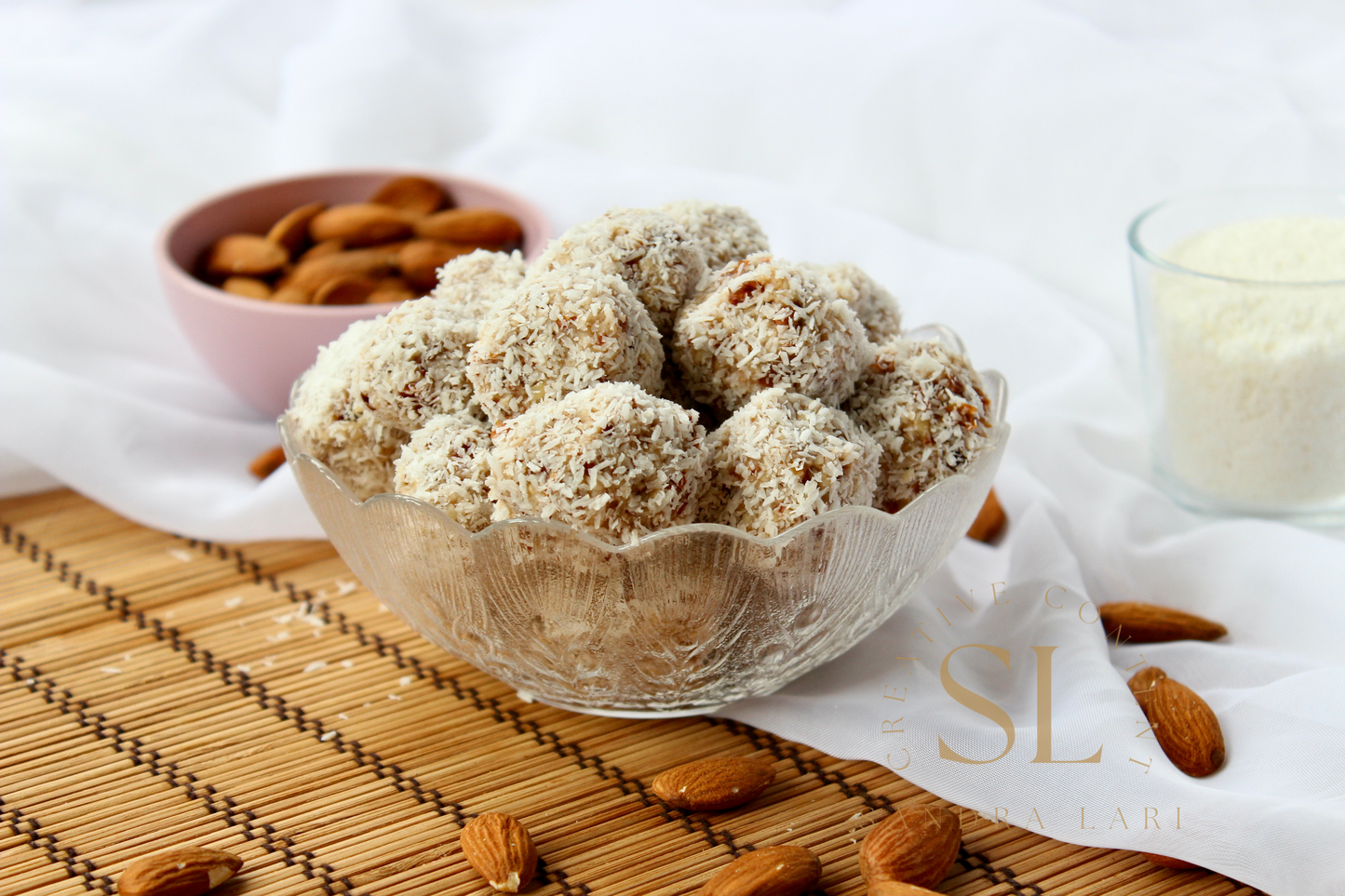 Healthy Raw Coconut Almond Bites - Set 3 of 3