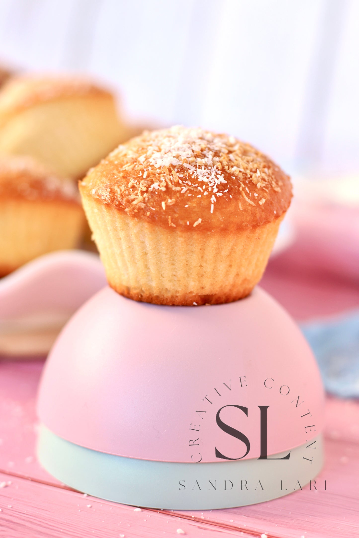 Eggless Coconut Muffins (No Yeast) - Set 3 of 4