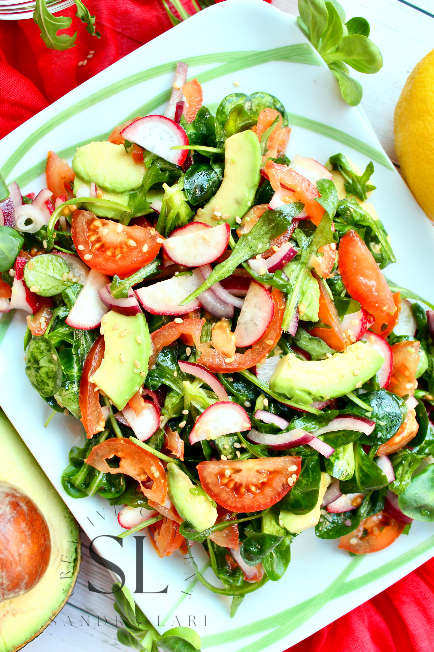 Spring Arugula & Avocado Salad - Set 2 of 3