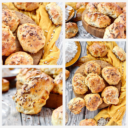 Rustic No Yeast Bread Mini Rolls - Set 4 of 4
