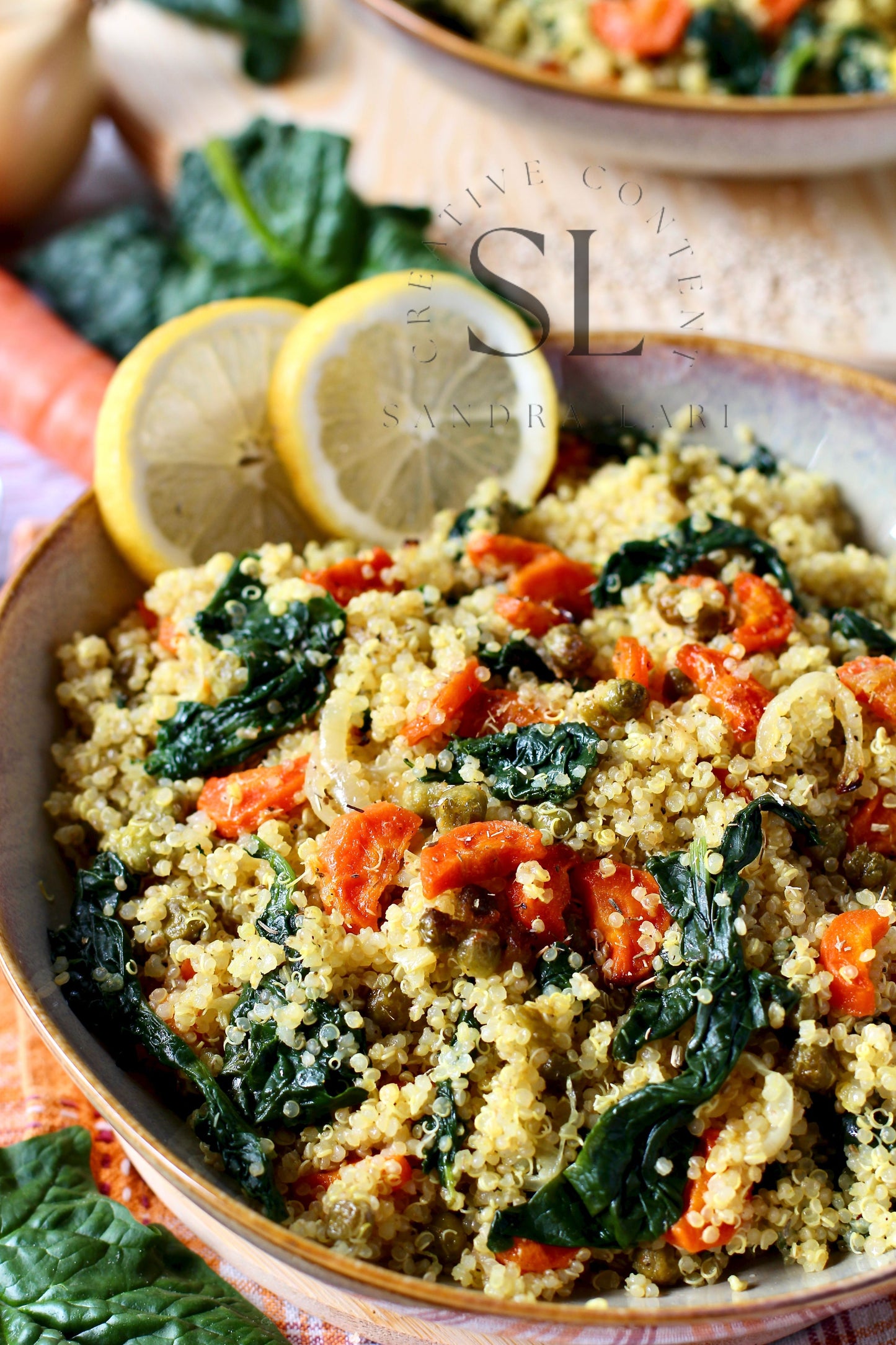 Vegan Roasted Veggies Quinoa Salad with Spinach - Set 2 of 3