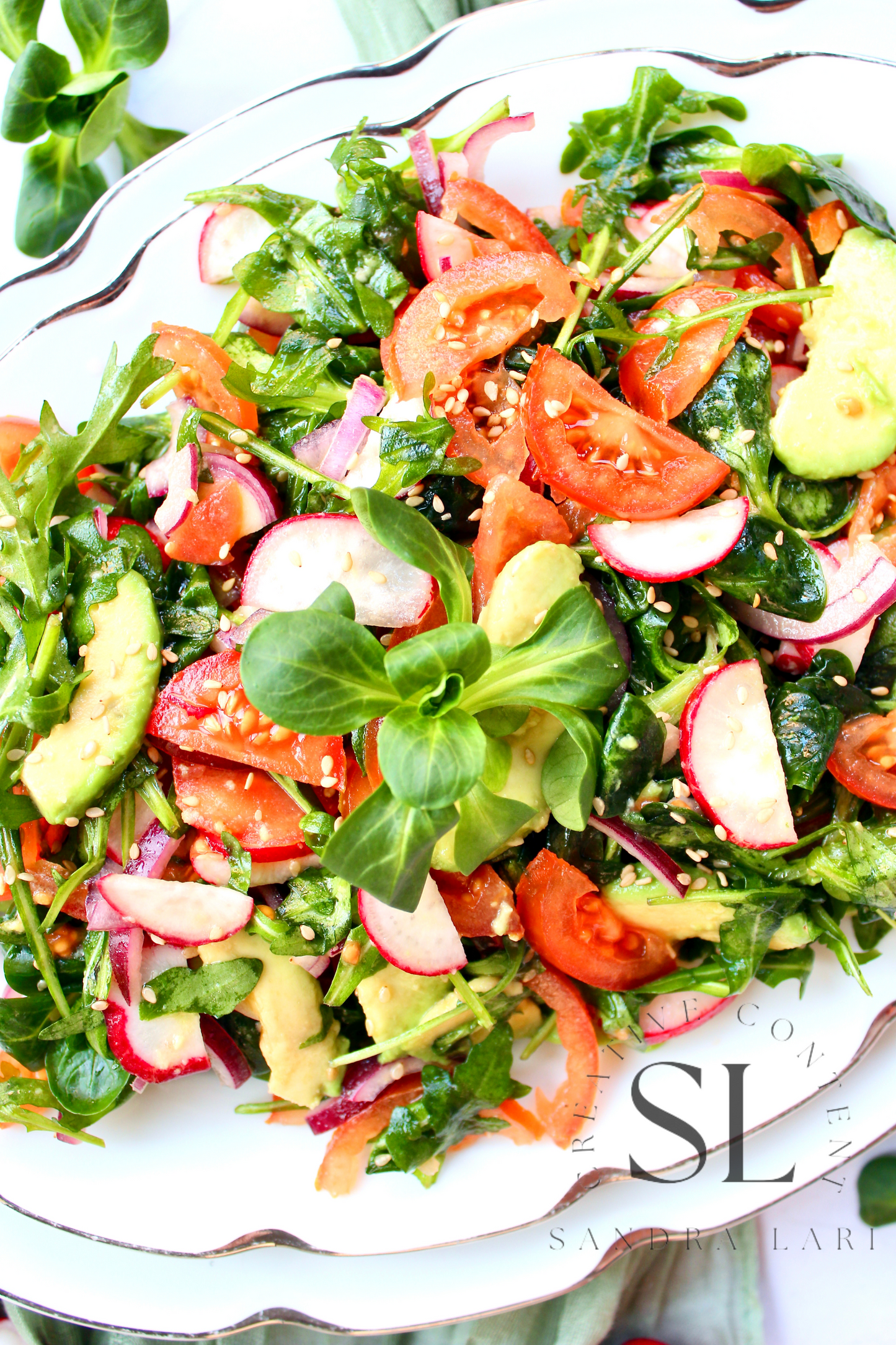 Spring Arugula & Avocado Salad - Set 3 of 3