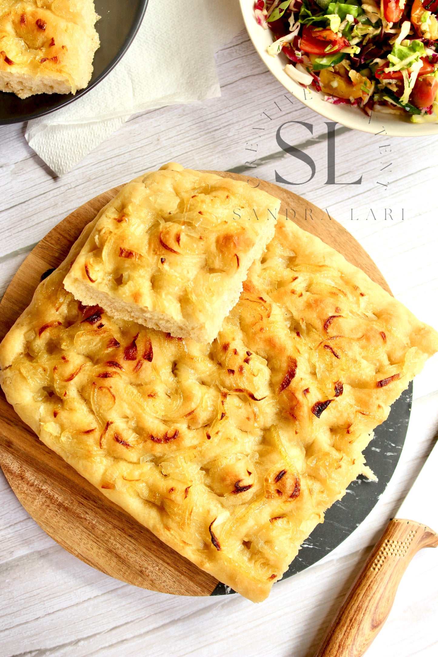 Easy Sourdough Focaccia with Caramelized Onions Set 3 of 3
