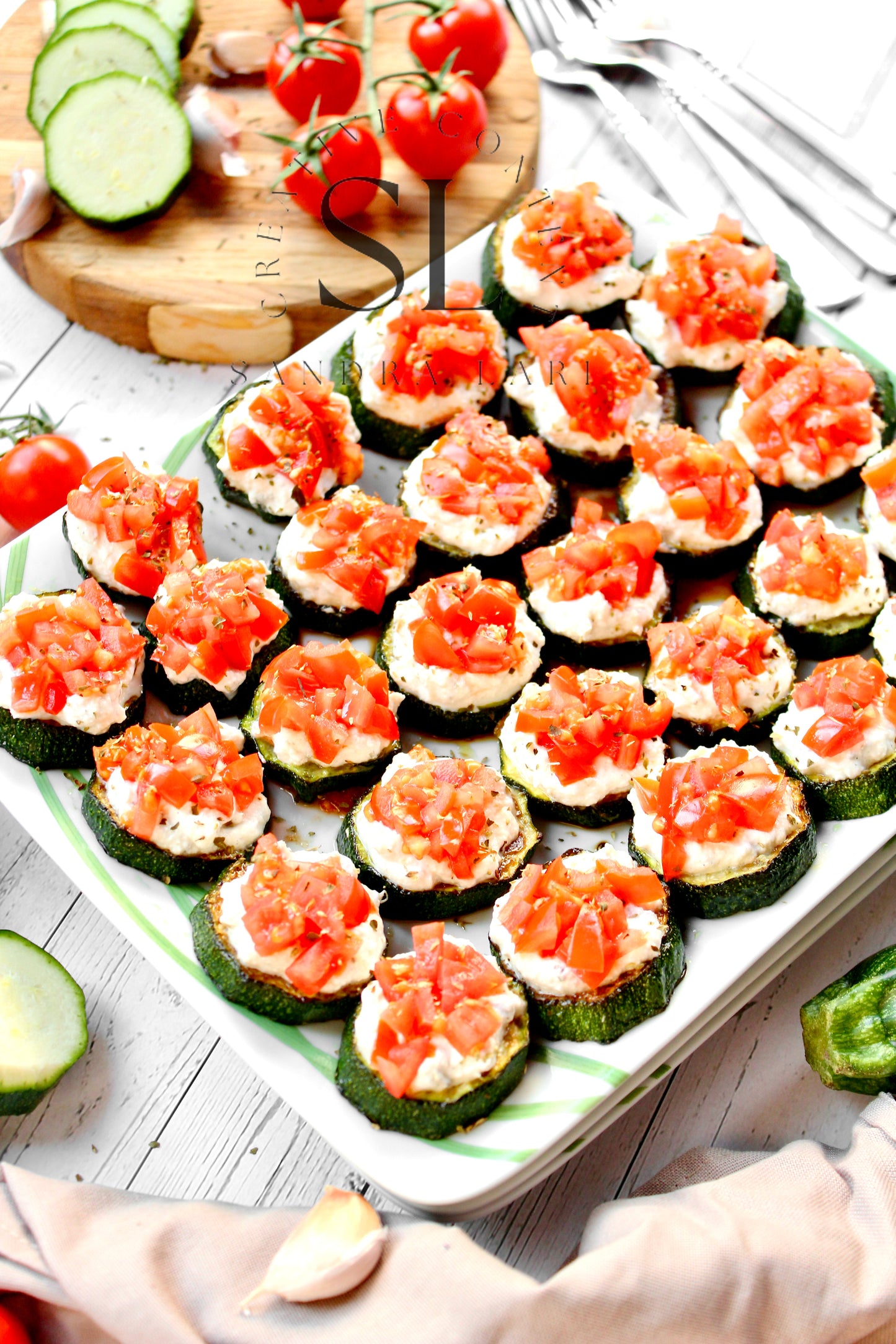 Zucchini Bites with Ricotta Cheese & Tomatoes - Set 1 of 3