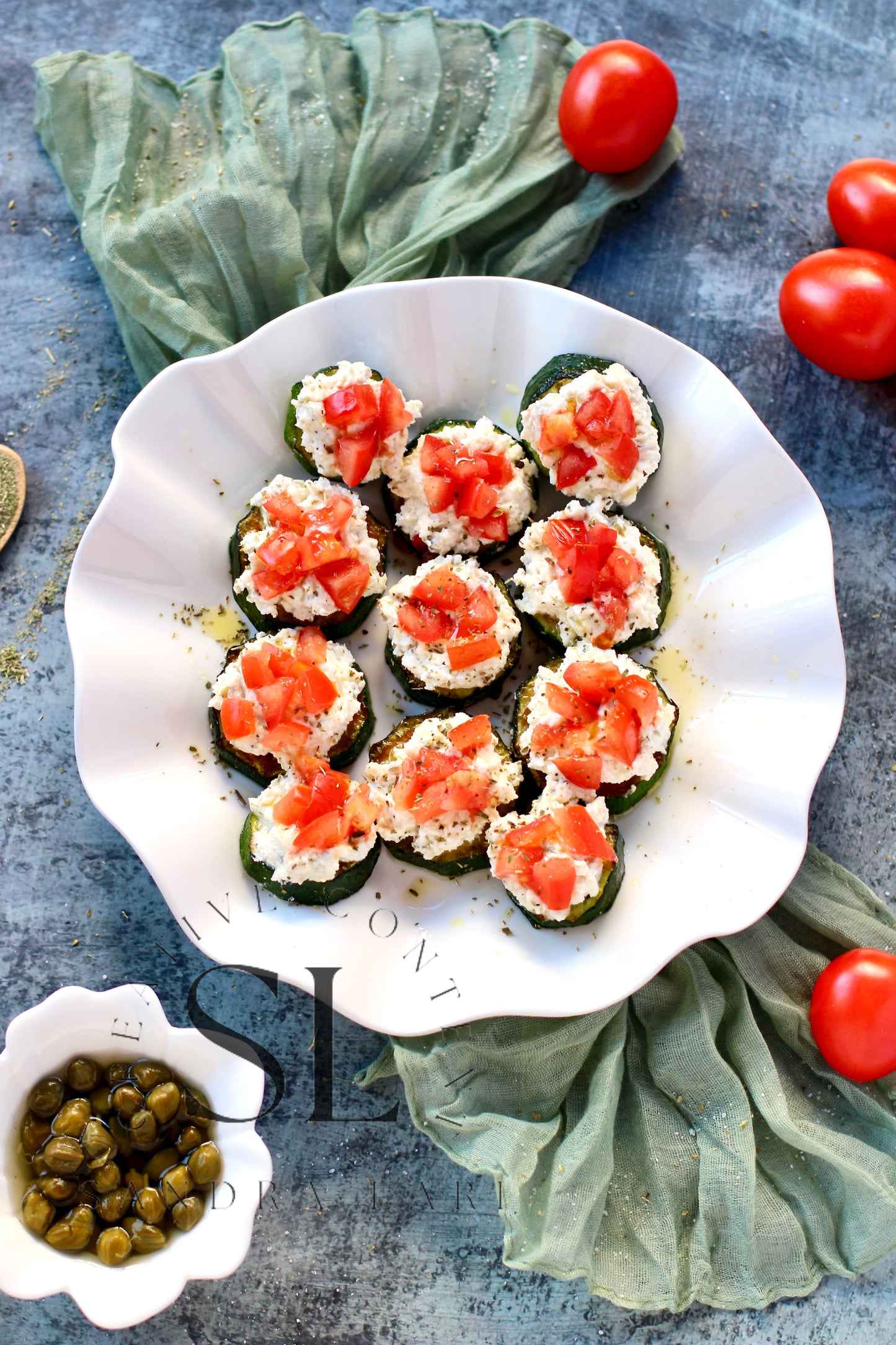 Zucchini Bites with Ricotta Cheese & Tomatoes - Set 2 of 3