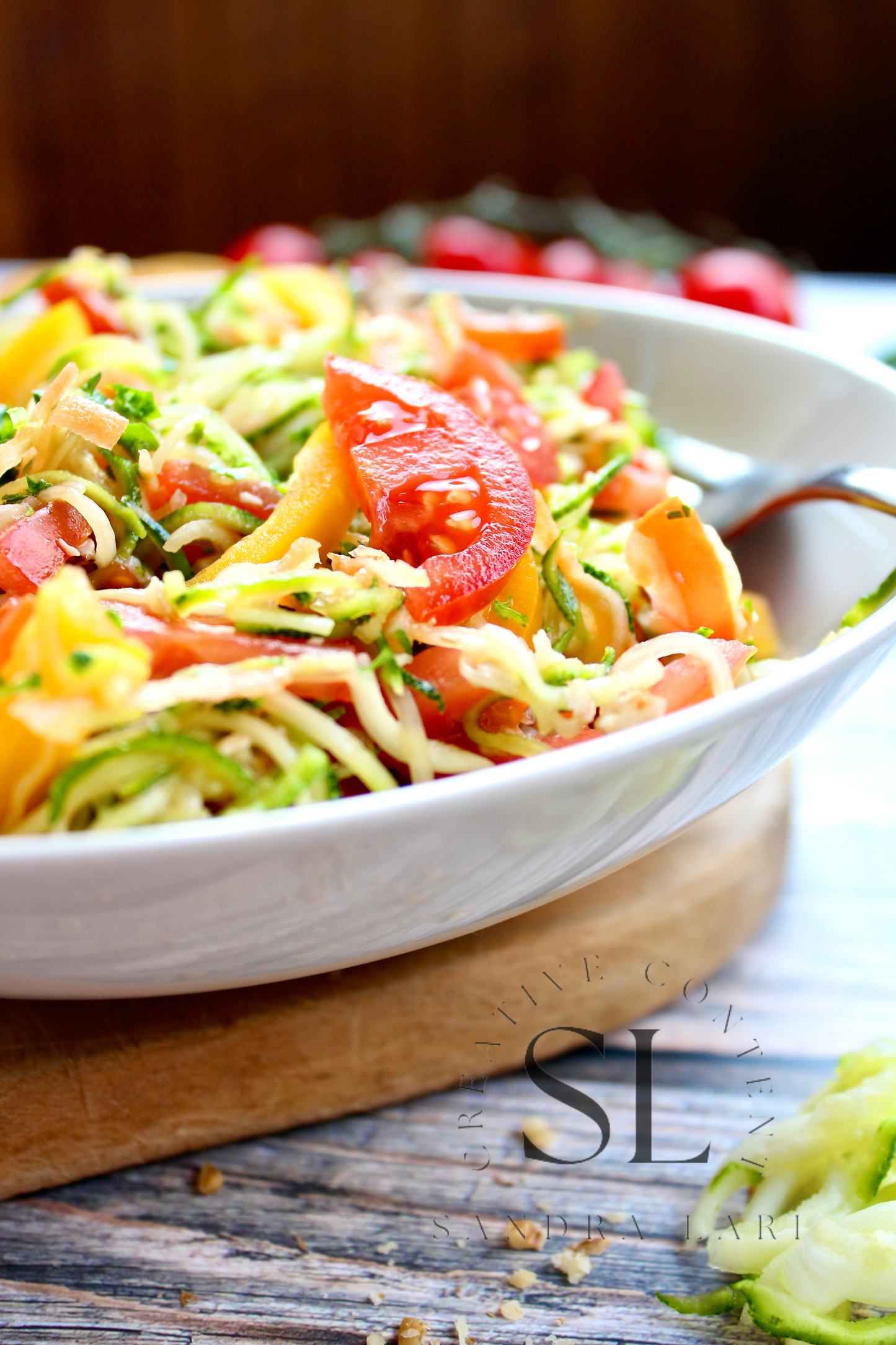 Raw Zucchini Spaghetti Salad - Set 1 of 3