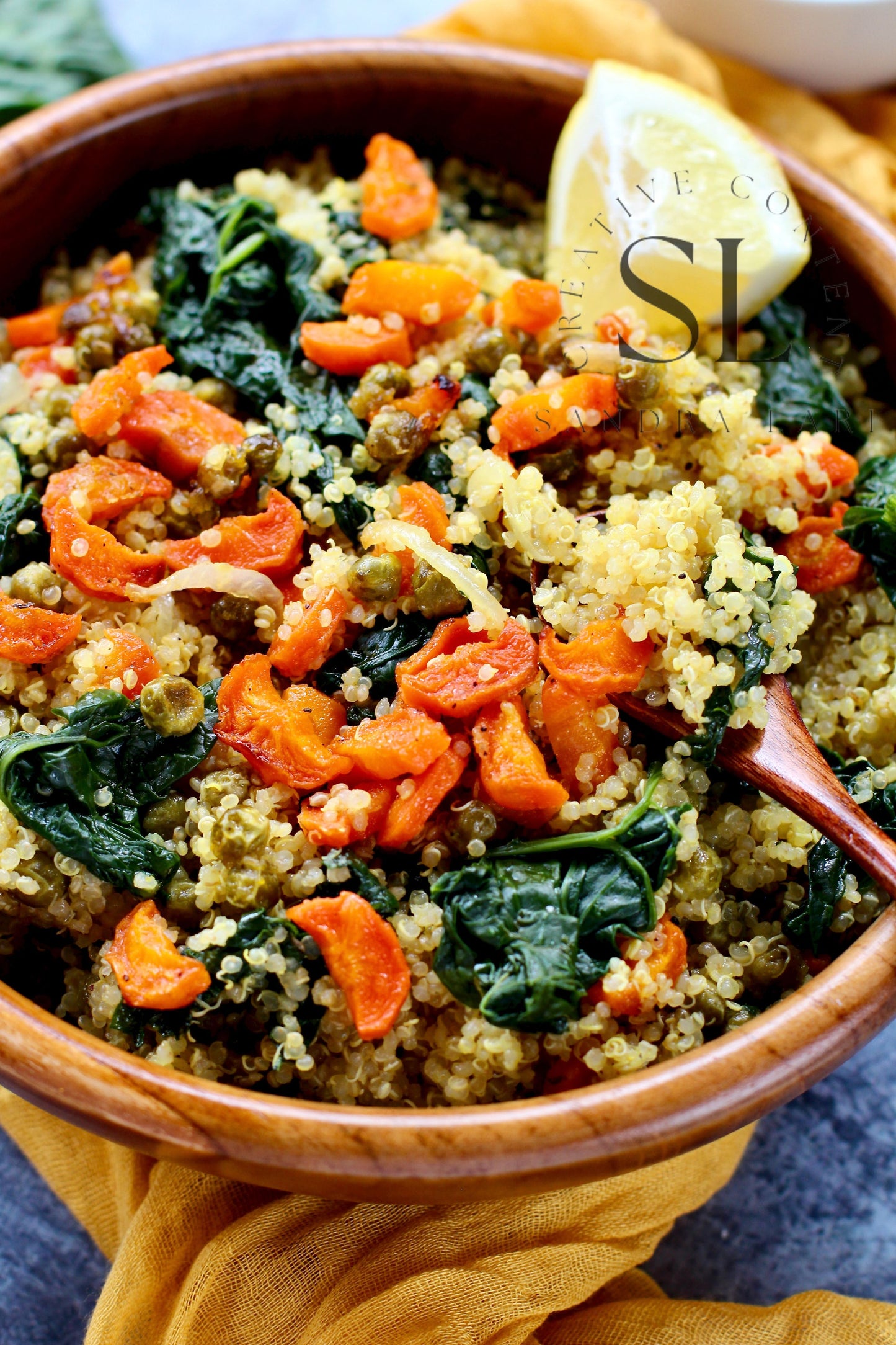 Vegan Roasted Veggies Quinoa Salad with Spinach - Set 1 of 3