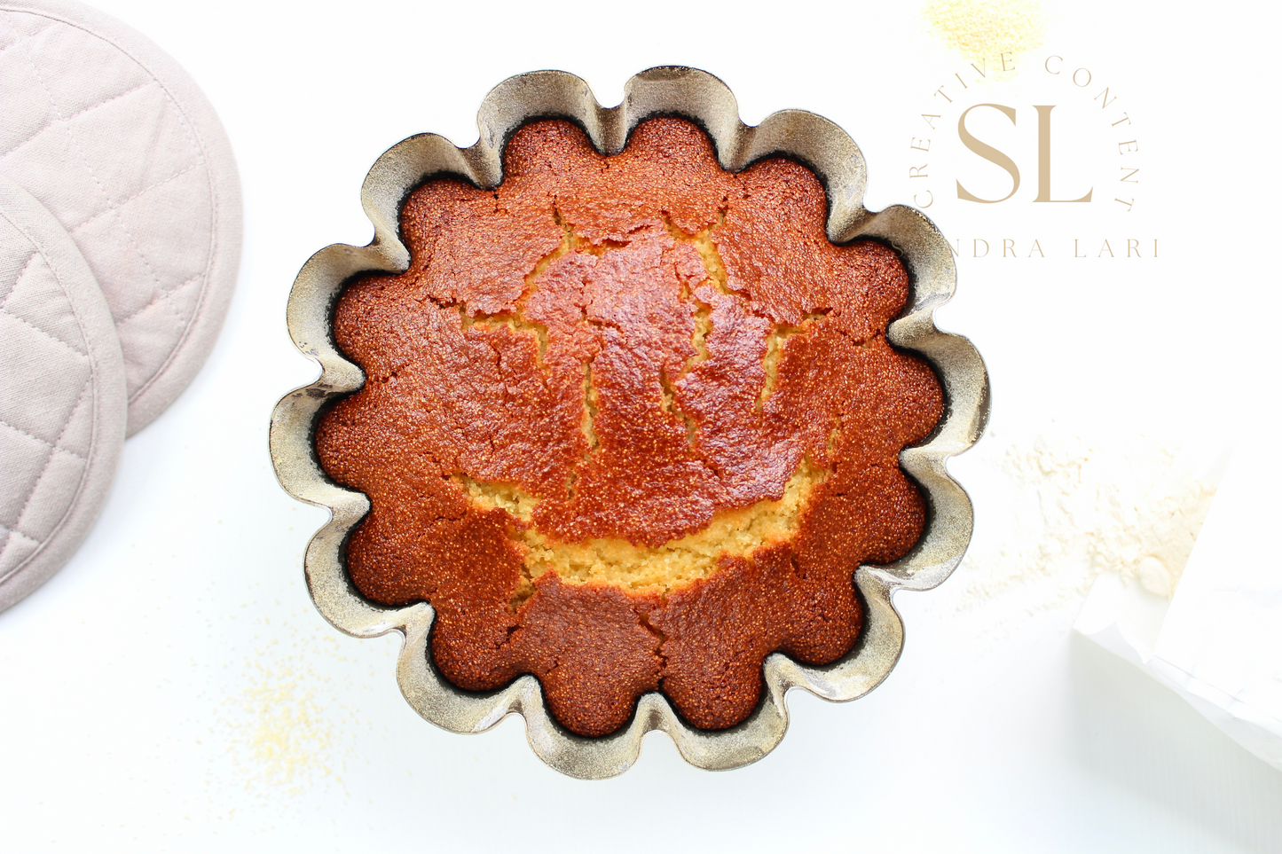 Healthy Eggless Semolina Cake Set 1 of 2