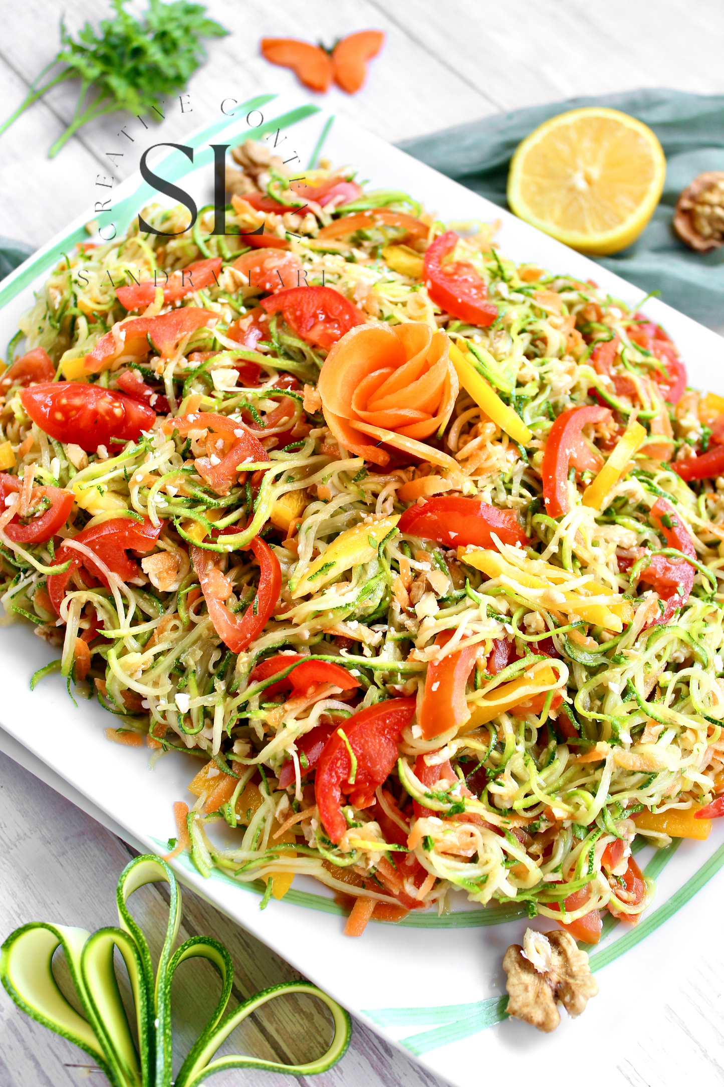 Raw Zucchini Spaghetti Salad - Set 2 of 3