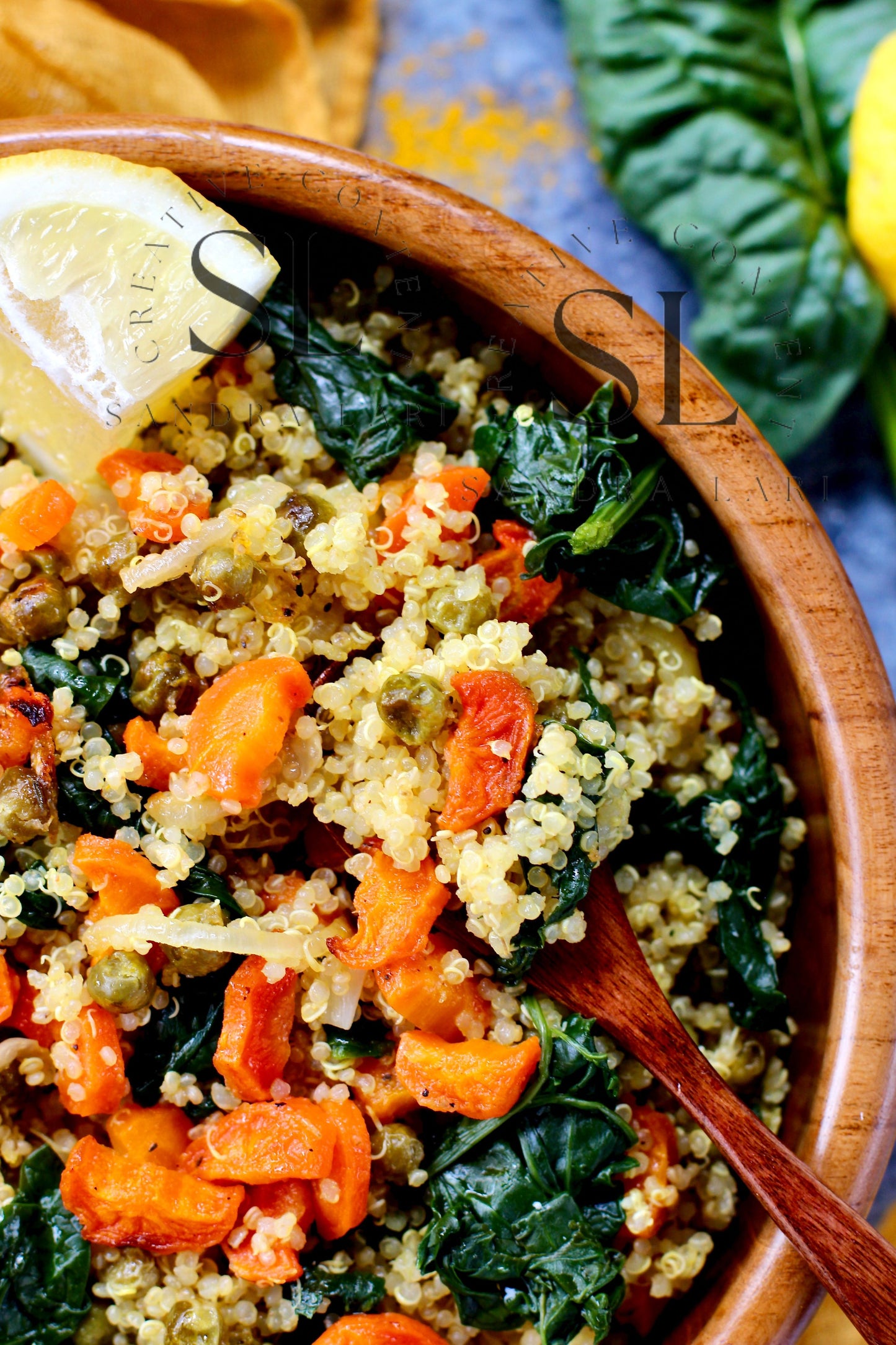 Vegan Roasted Veggies Quinoa Salad with Spinach - Set 1 of 3