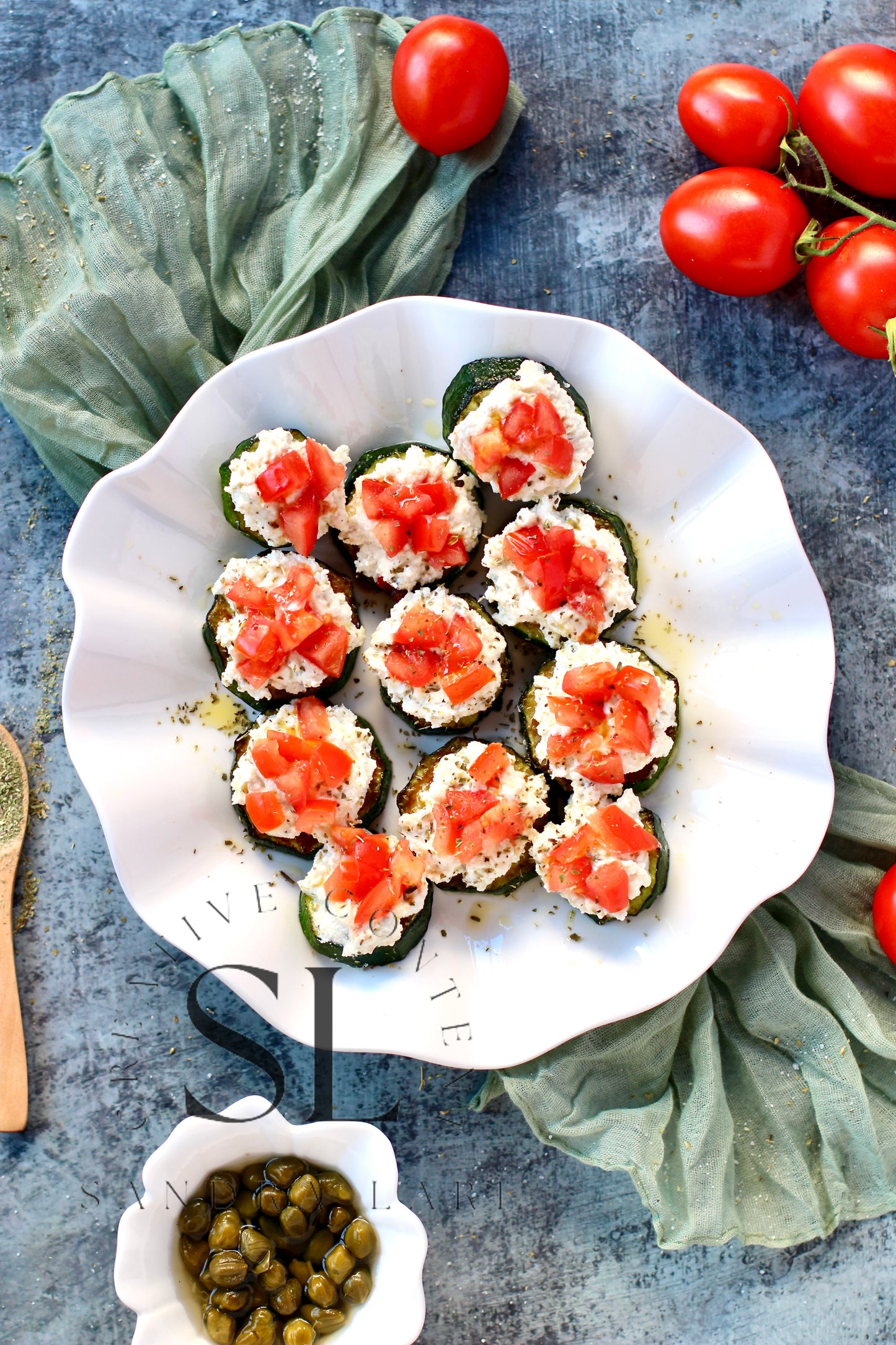 Zucchini Bites with Ricotta Cheese & Tomatoes - Set 2 of 3